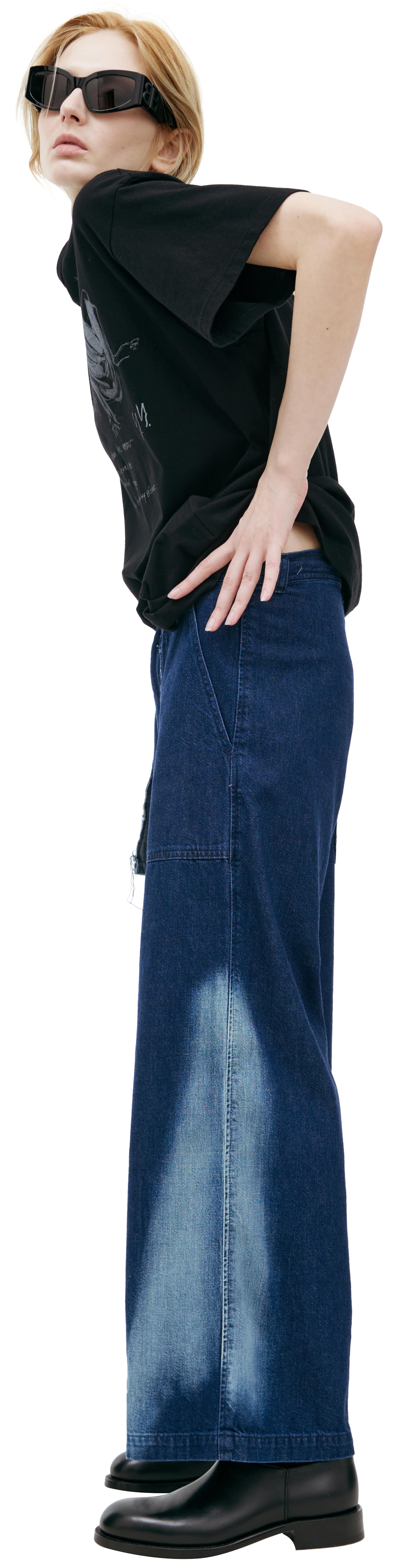 Y\'s Широкие джинсы с разводами