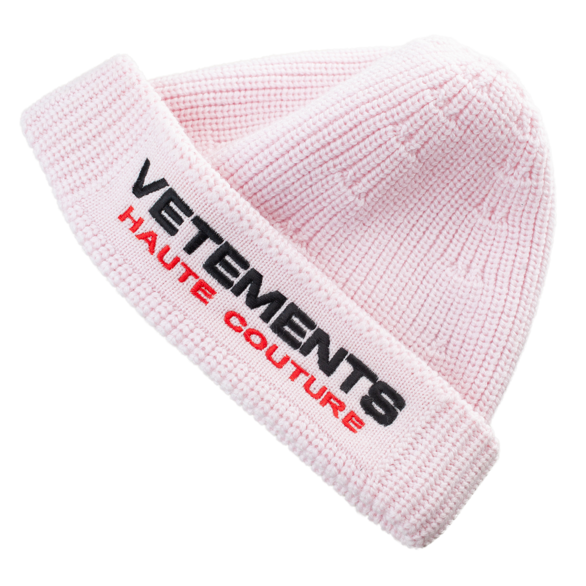 VETEMENTS Розовая шапка с вышивкой