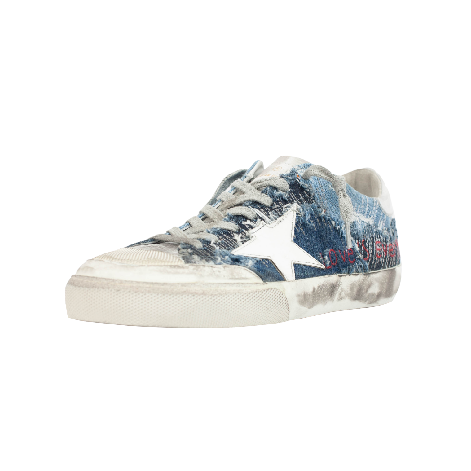 Golden Goose Кеды Superstar Penstar из рваного денима