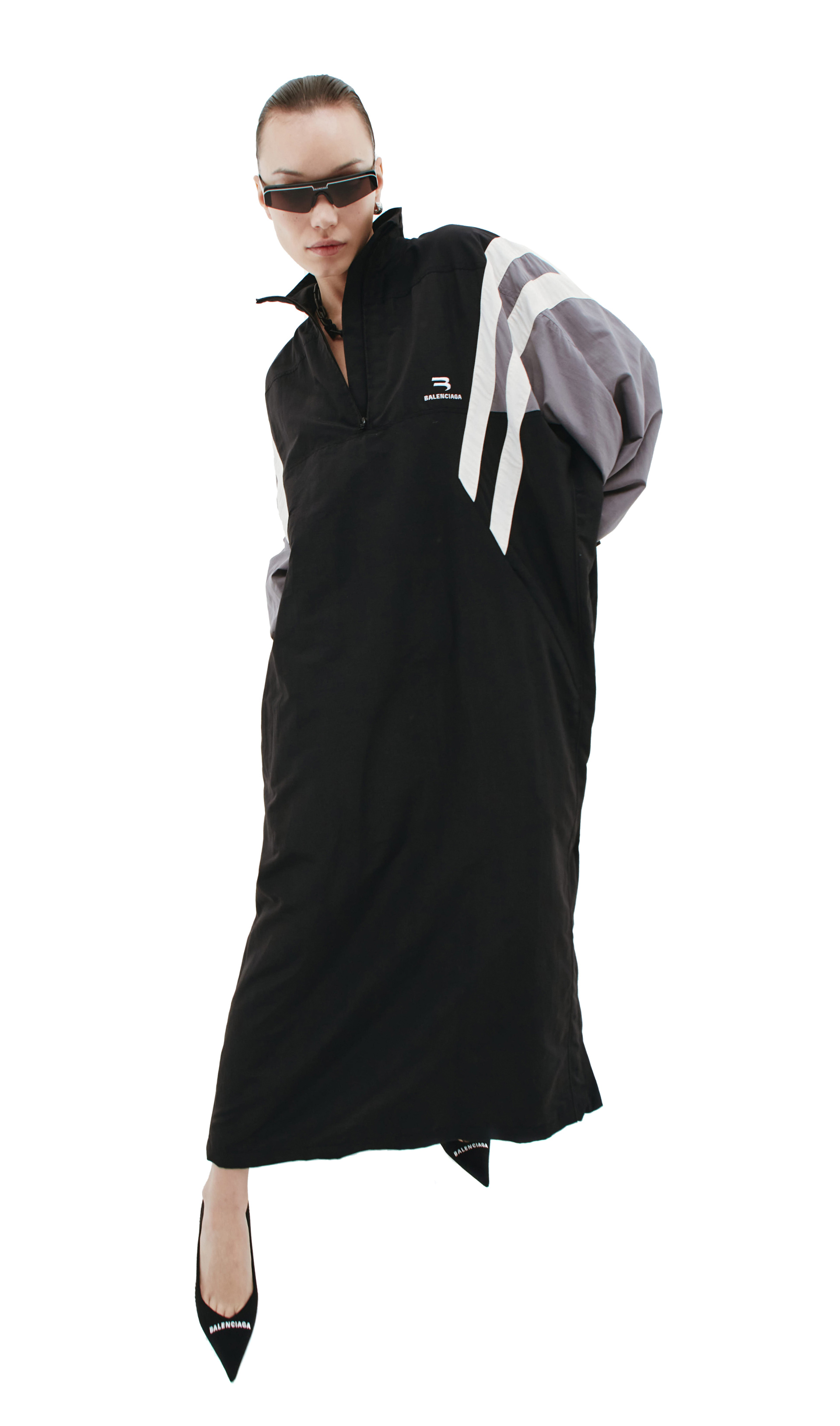 Balenciaga Платье с воротником на молнии