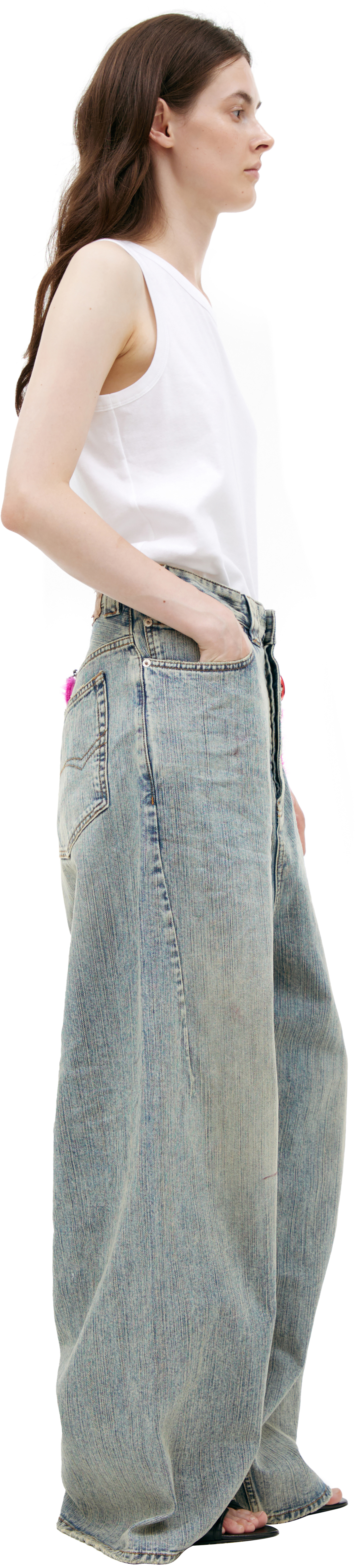 Balenciaga Широкие джинсы с брелоком