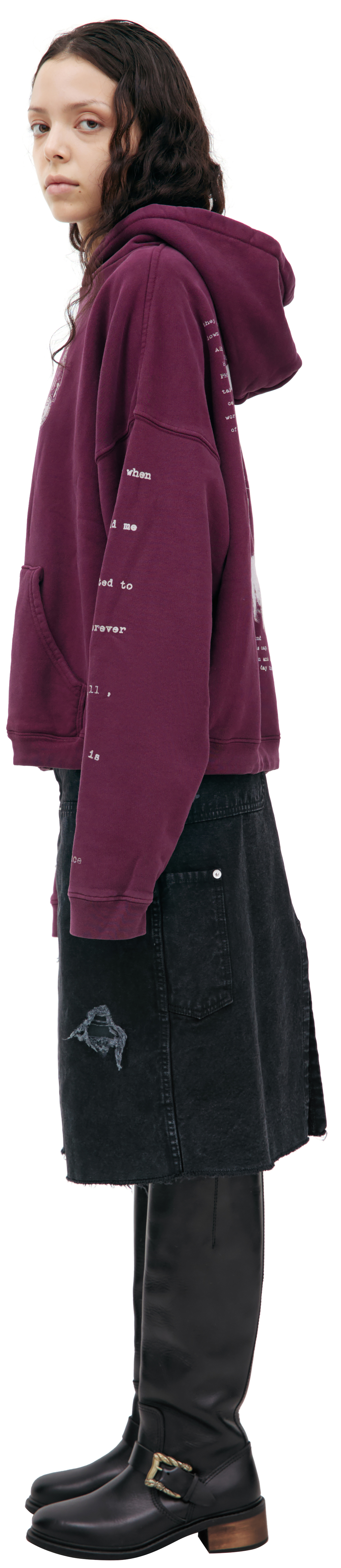 Enfants Riches Déprimés Бордовое худи с принтом