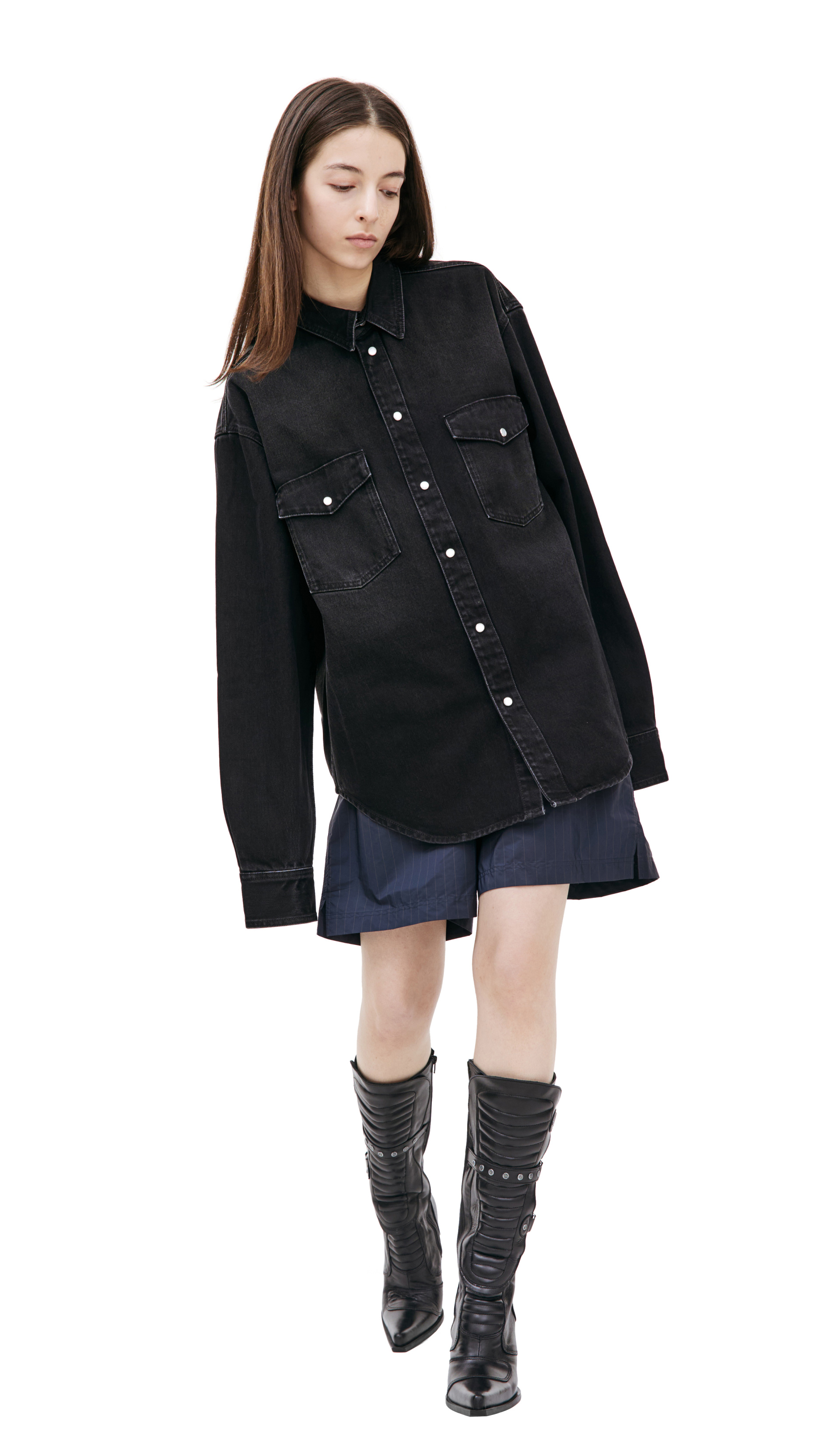 VETEMENTS Джинсовая рубашка с выстиранным эффектом