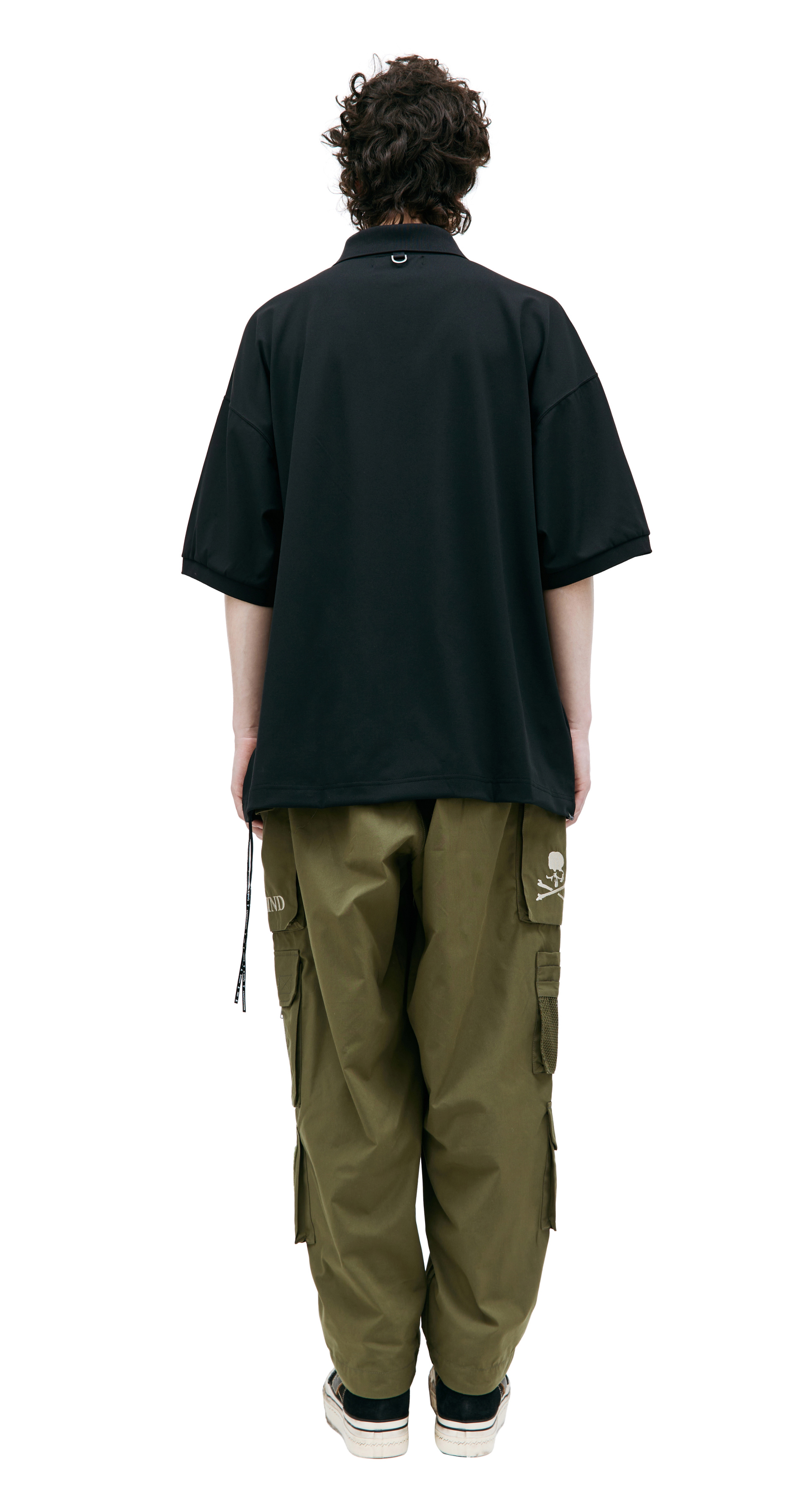 Mastermind WORLD Черное поло с вышивкой