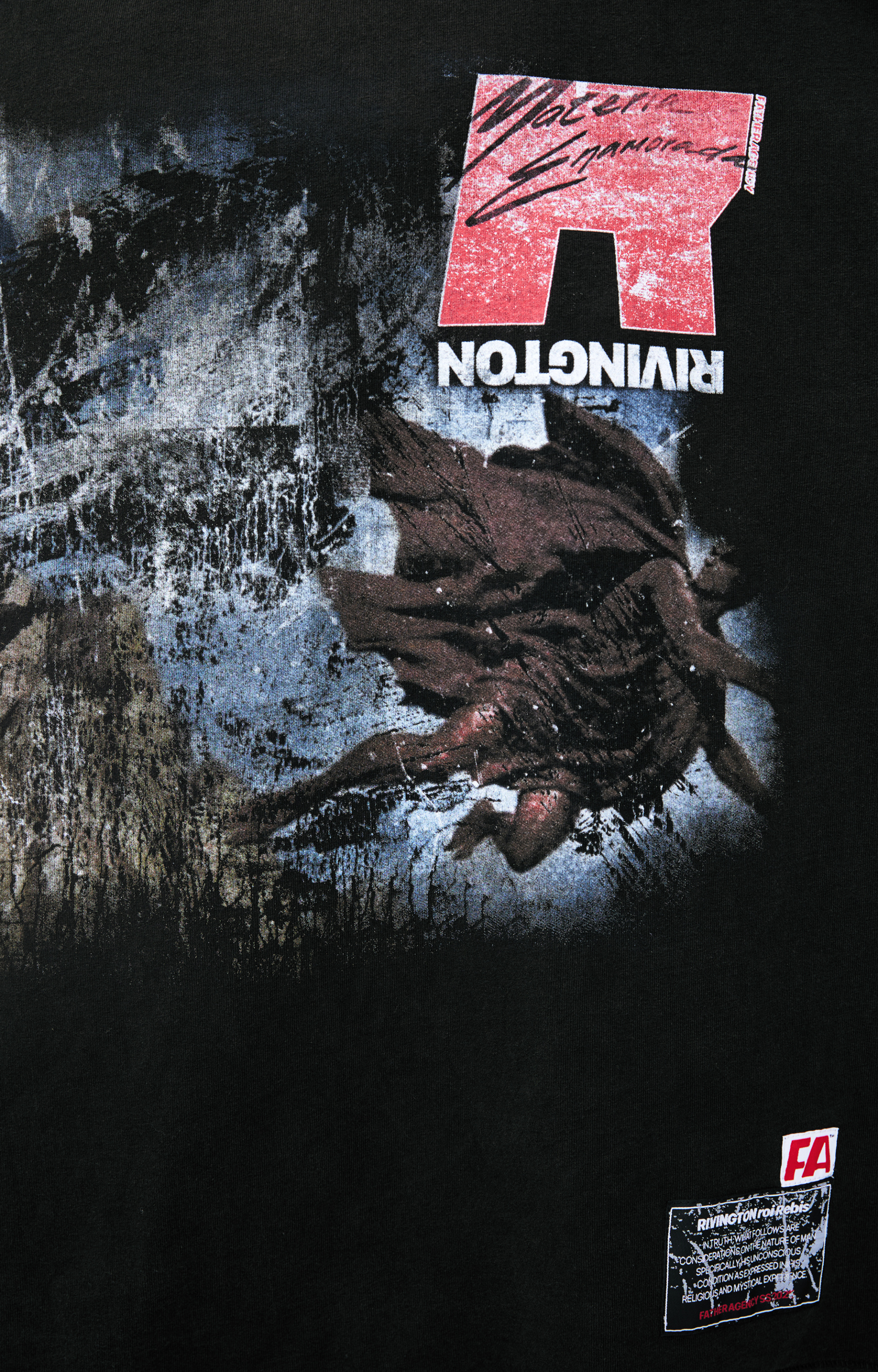 RRR123 Черный лонгслив с принтом