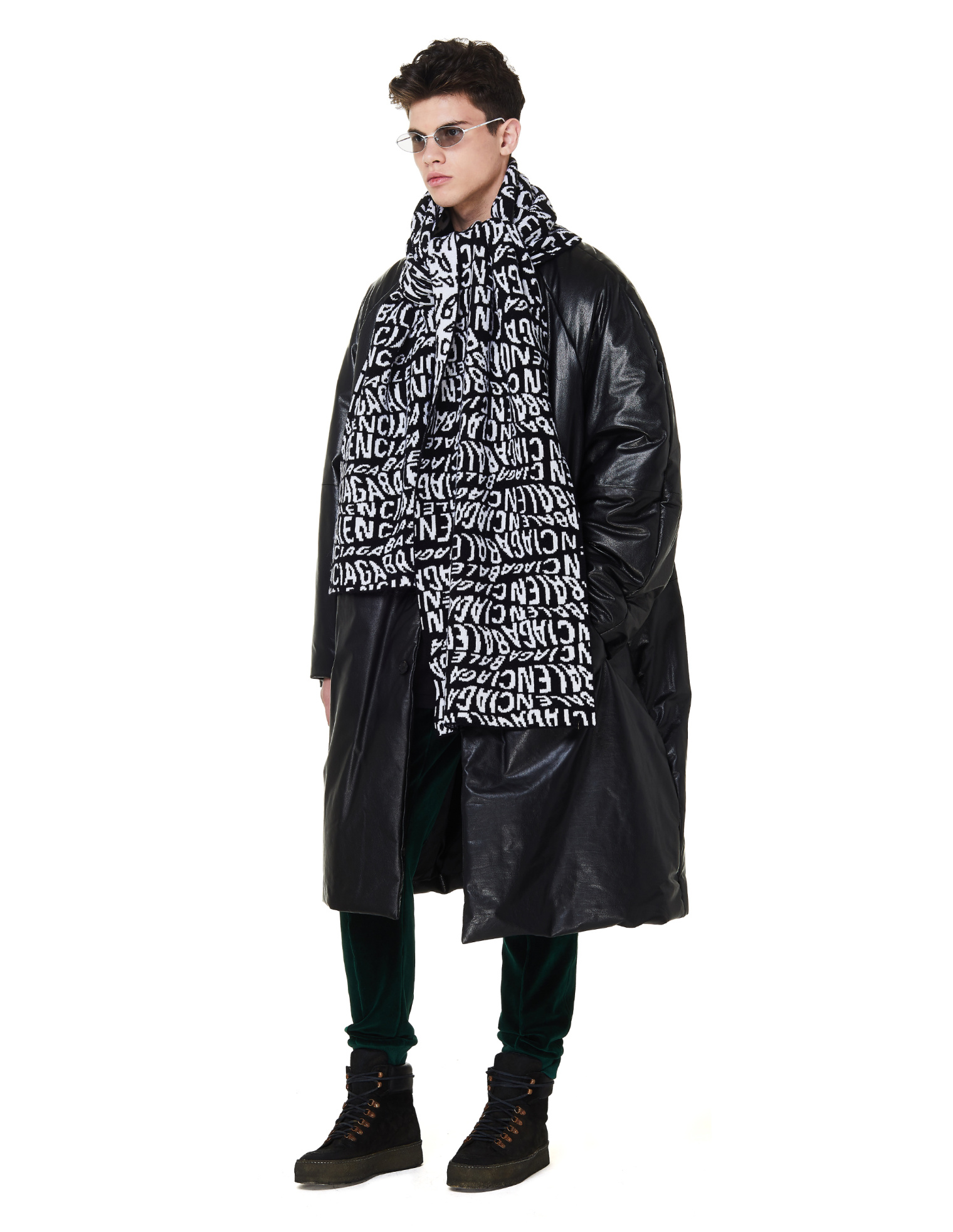 Balenciaga Кожаный утепленный плащ