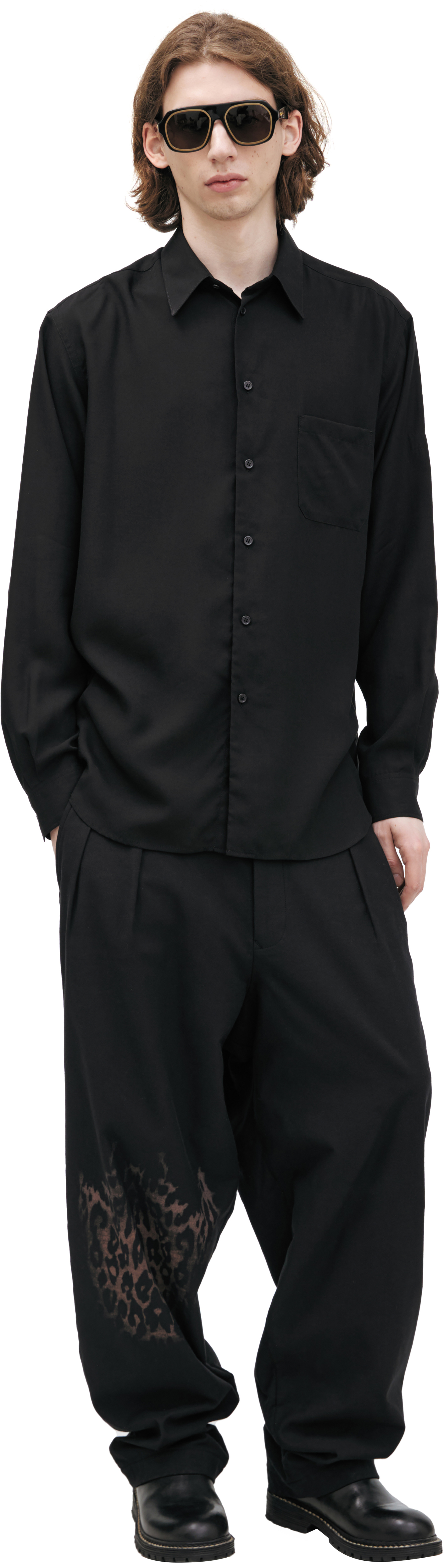 Yohji Yamamoto Рубашка с накладным карманом