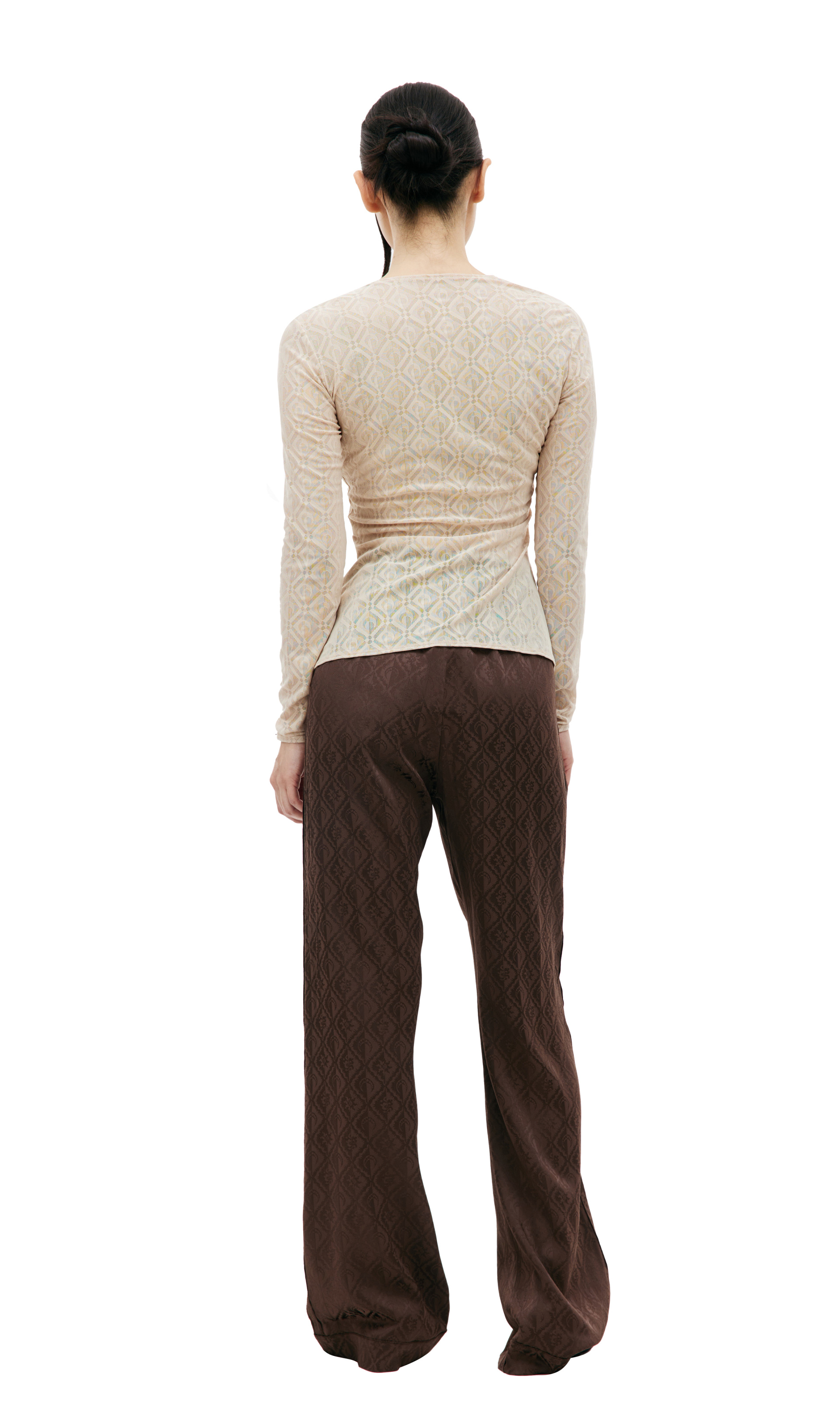 MARINE SERRE Полупрозрачный лонгслив с монопринтом Moon