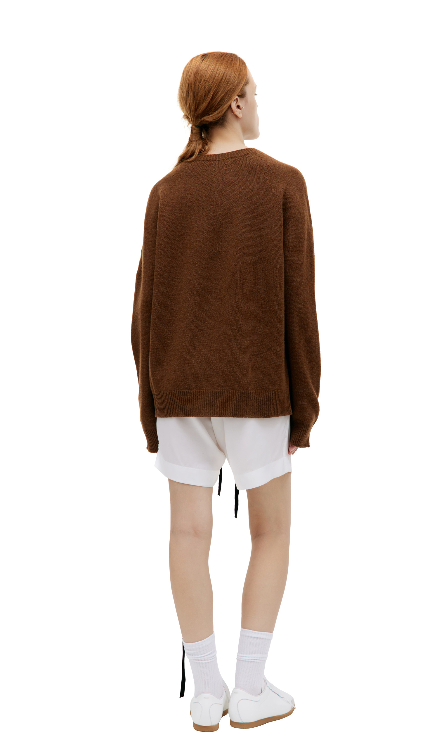 Jil Sander Коричневый свитер из шерсти и кашемира