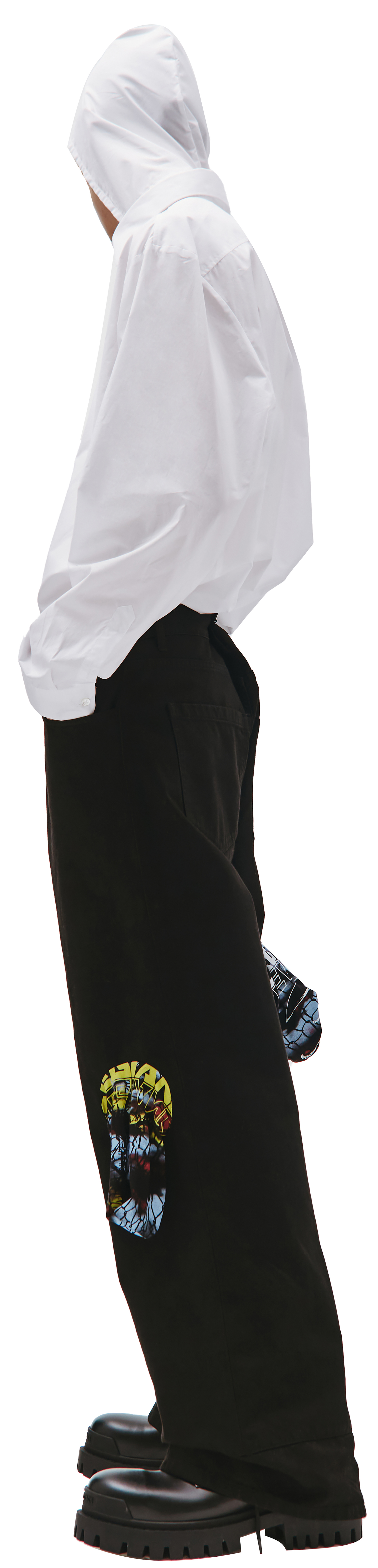 Raf Simons Широкие джинсы с графичными карманами