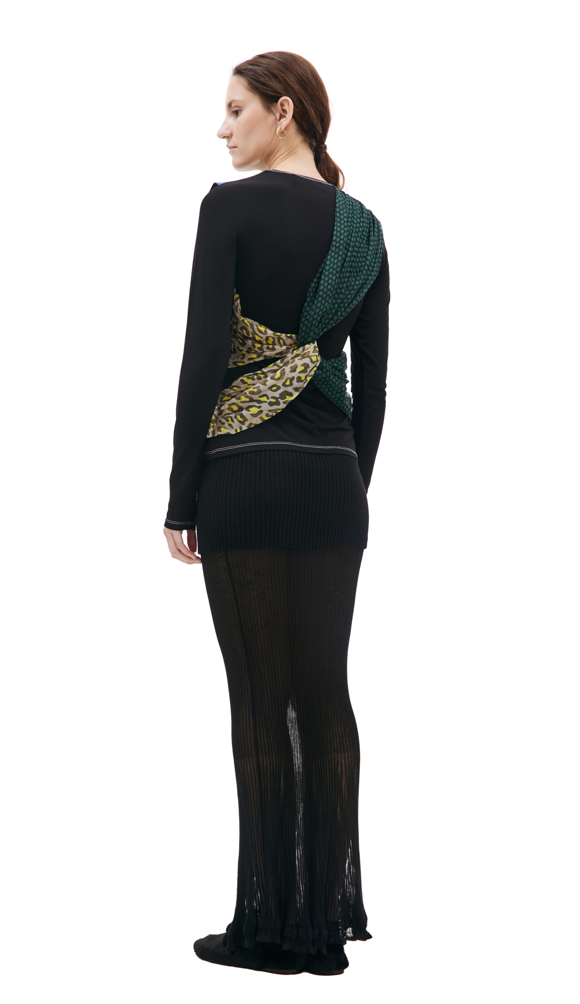 MARINE SERRE Топ с драпировкой из шелковых шарфов