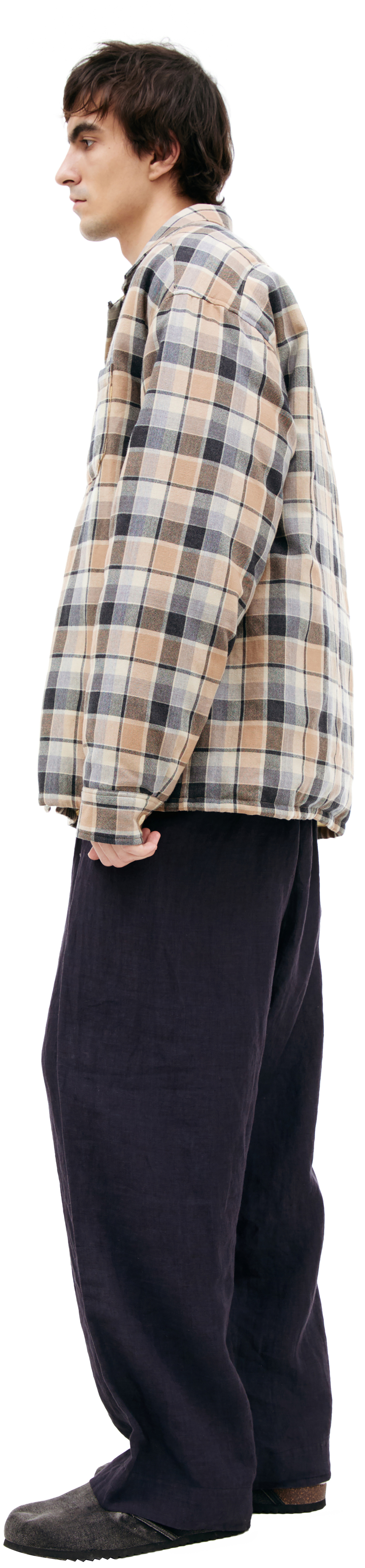 visvim Бежевая куртка в клетку