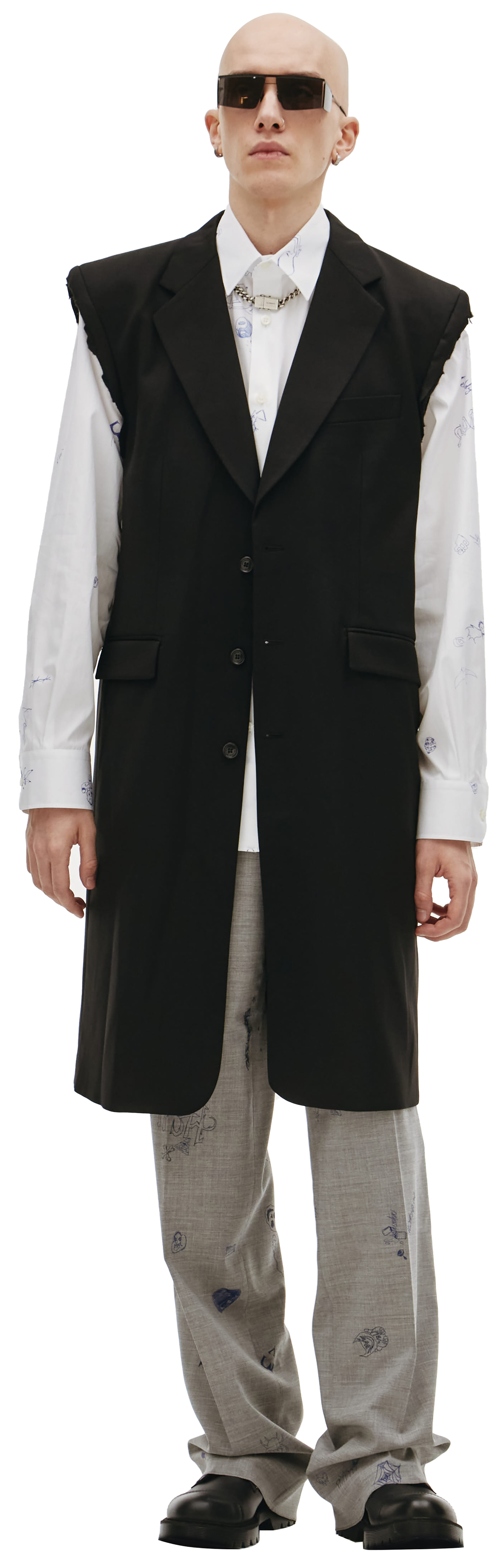 VETEMENTS Черный пиджак без рукавов