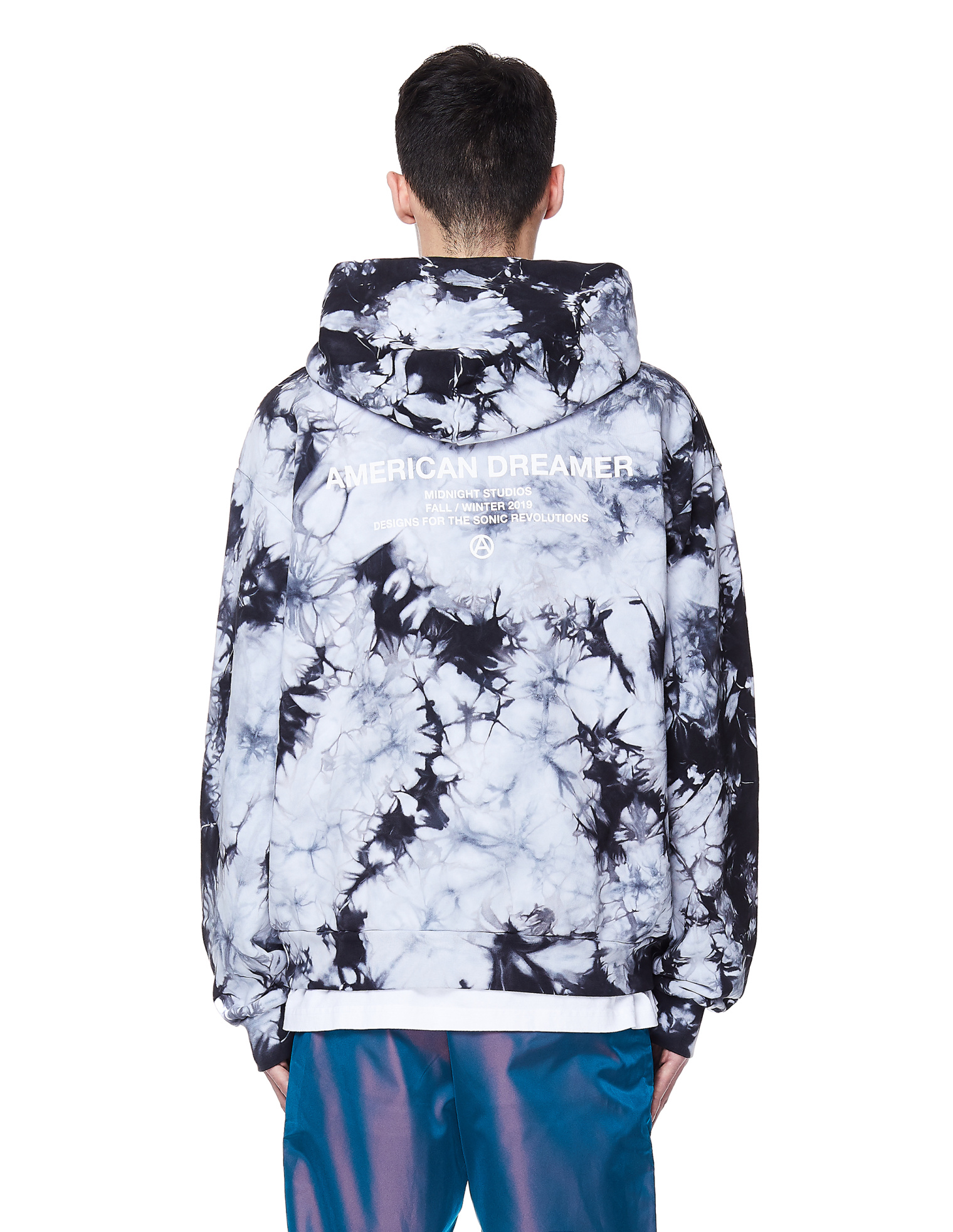 Midnight Studios Хлопковая худи с эффектом Tie-Dye