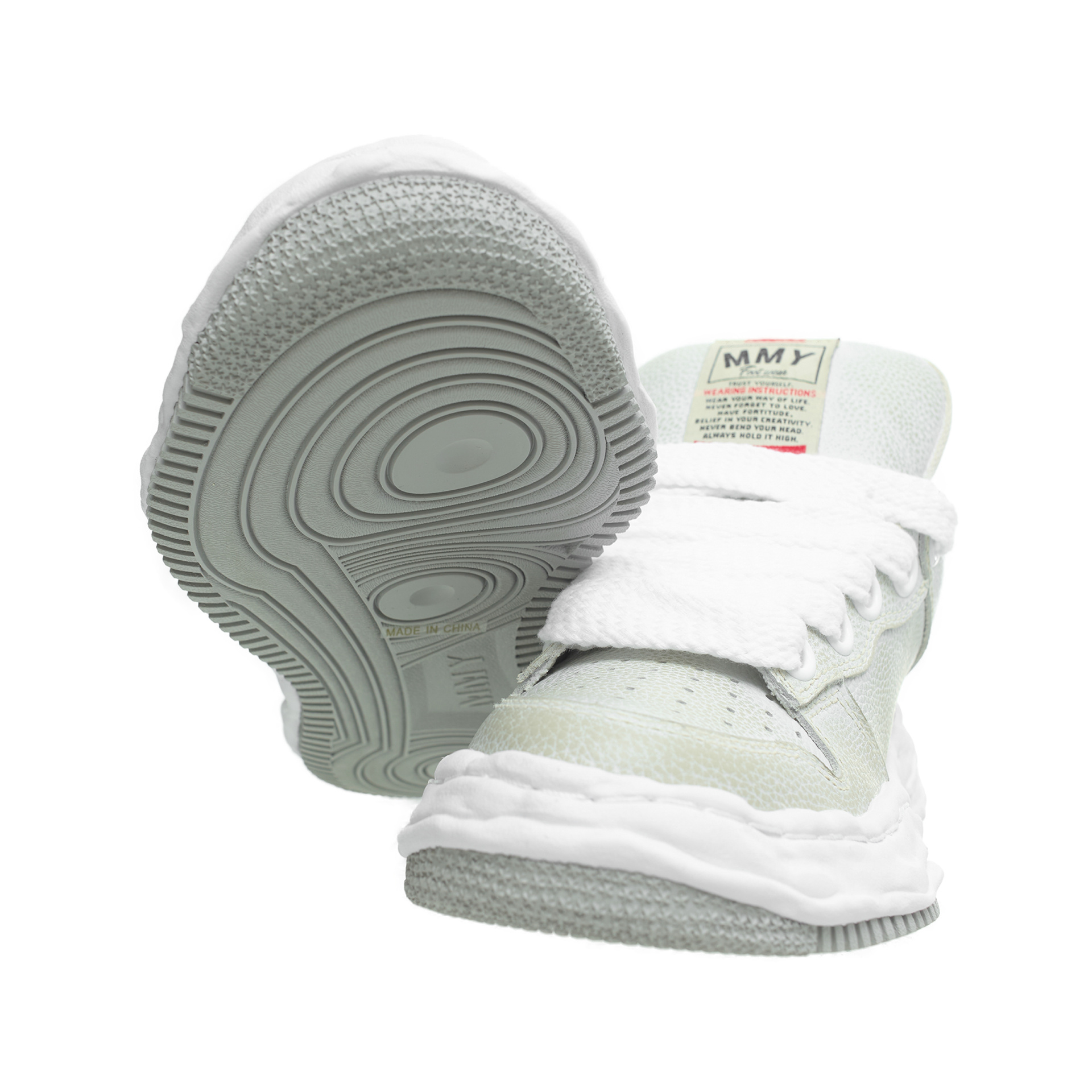 Maison Mihara Yasuhiro Серые кеды из кожи