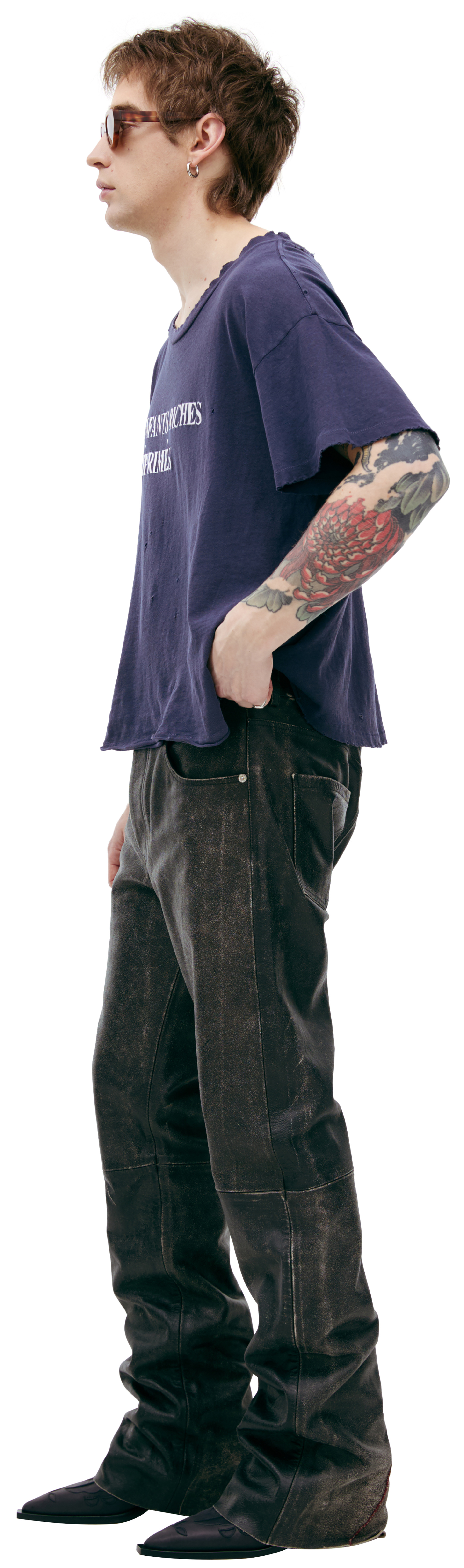 Enfants Riches Déprimés Кожаные брюки с прострочкой