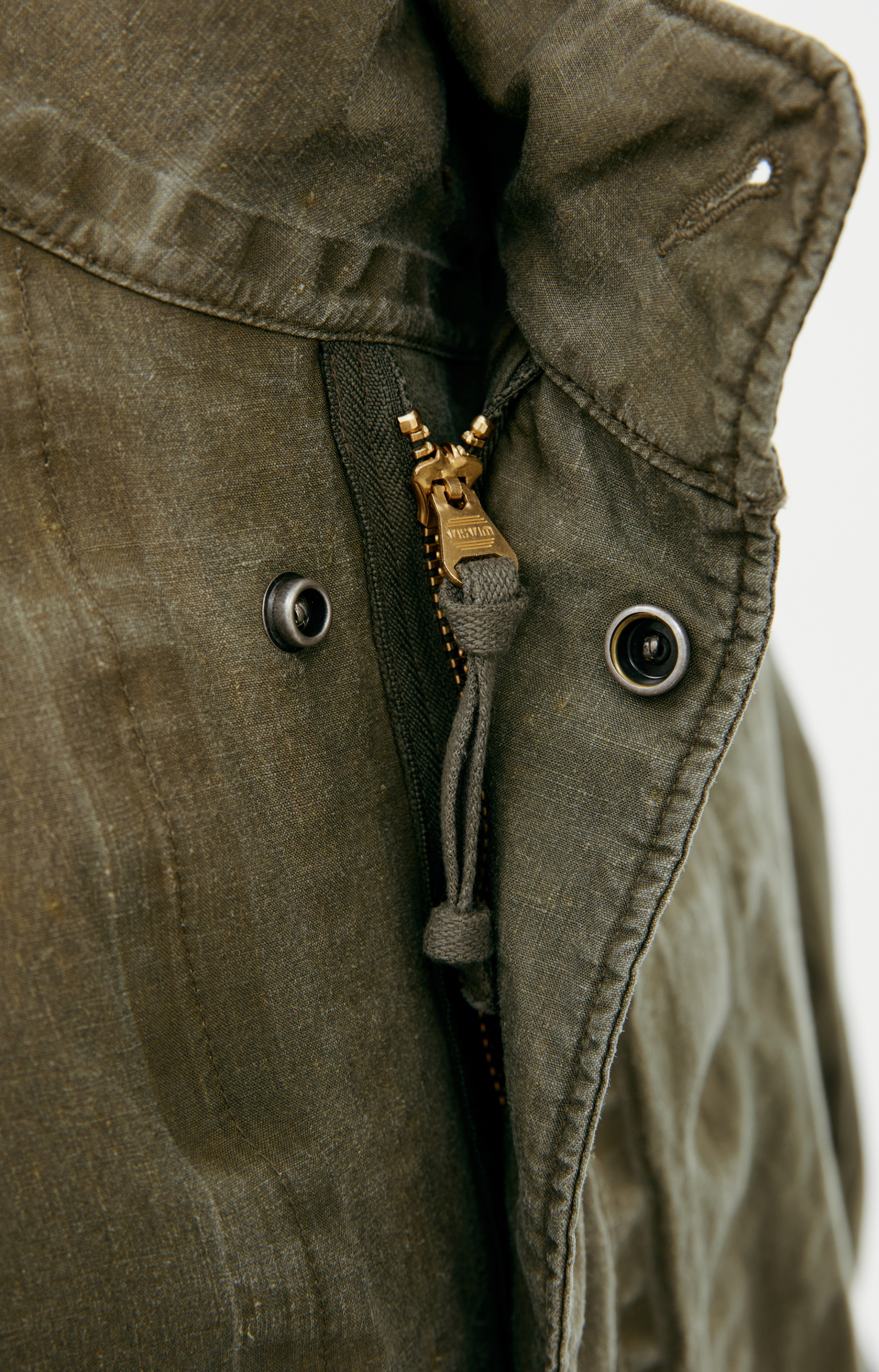 visvim Khaki parka with zipper