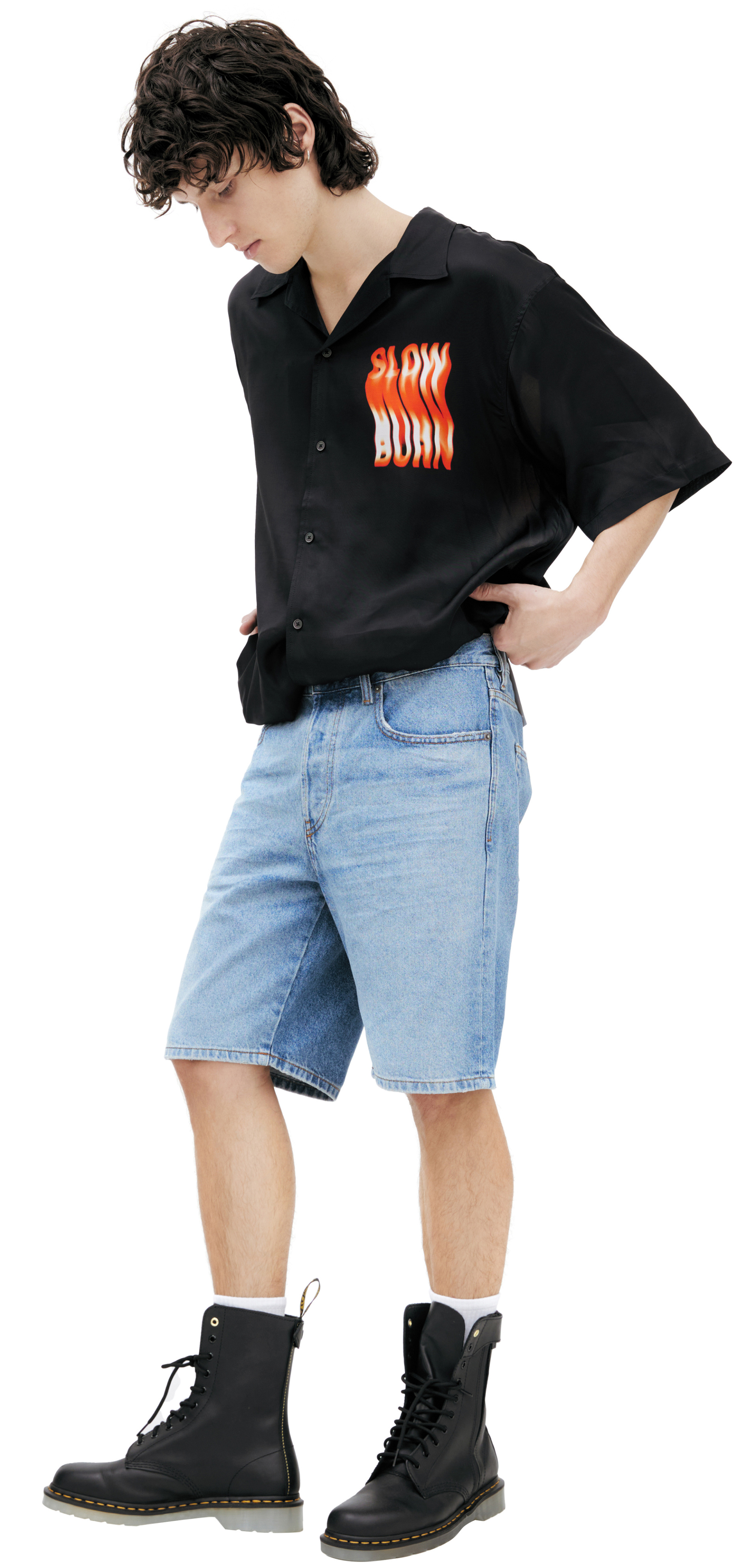 Diesel Джинсовые шорты с патчем