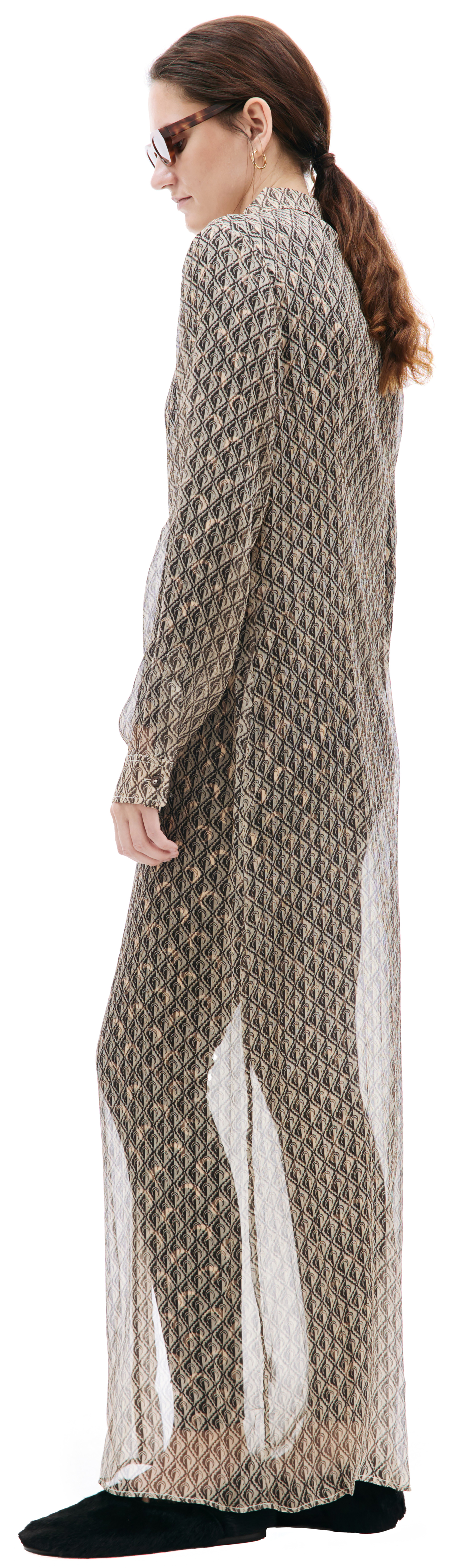 MARINE SERRE Шелковое платье-рубашка