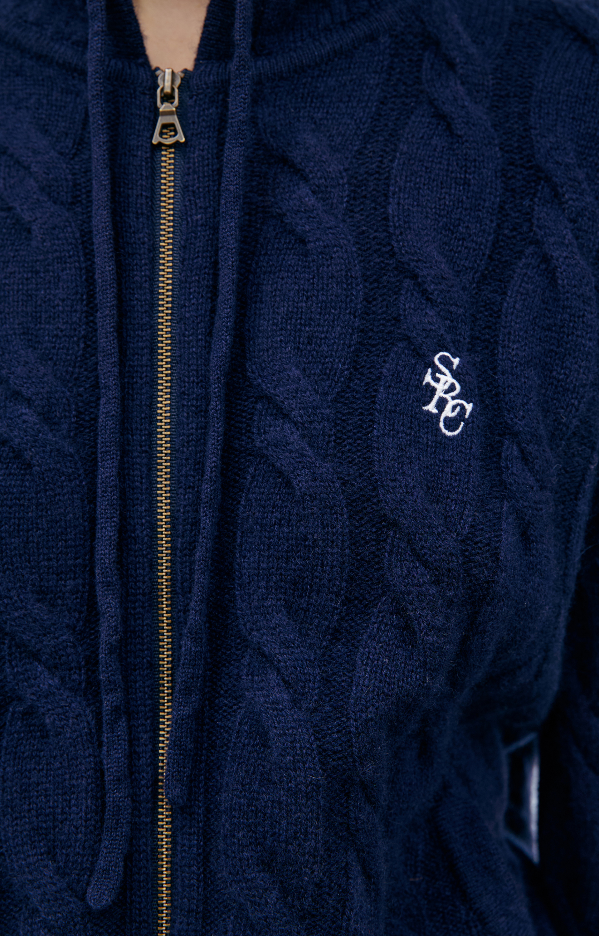 SPORTY & RICH Кашемировое худи в крупную вязку