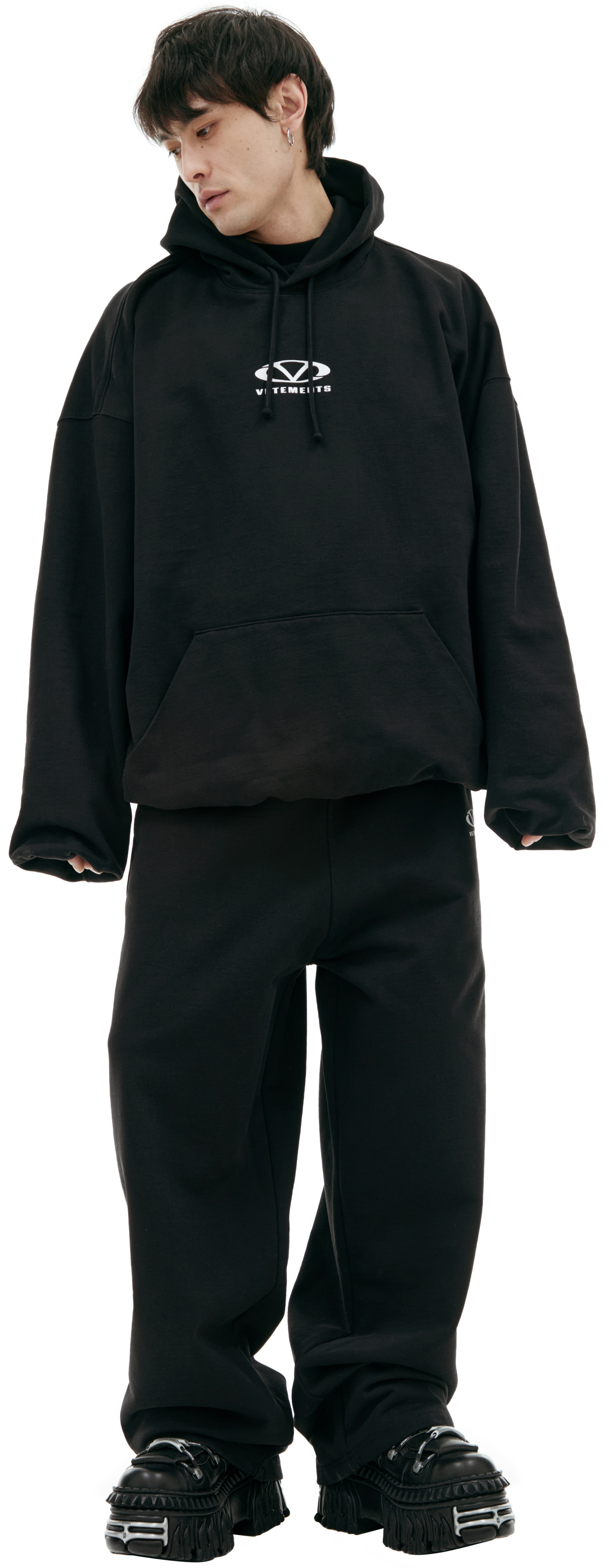 VETEMENTS Черное худи с логотипом