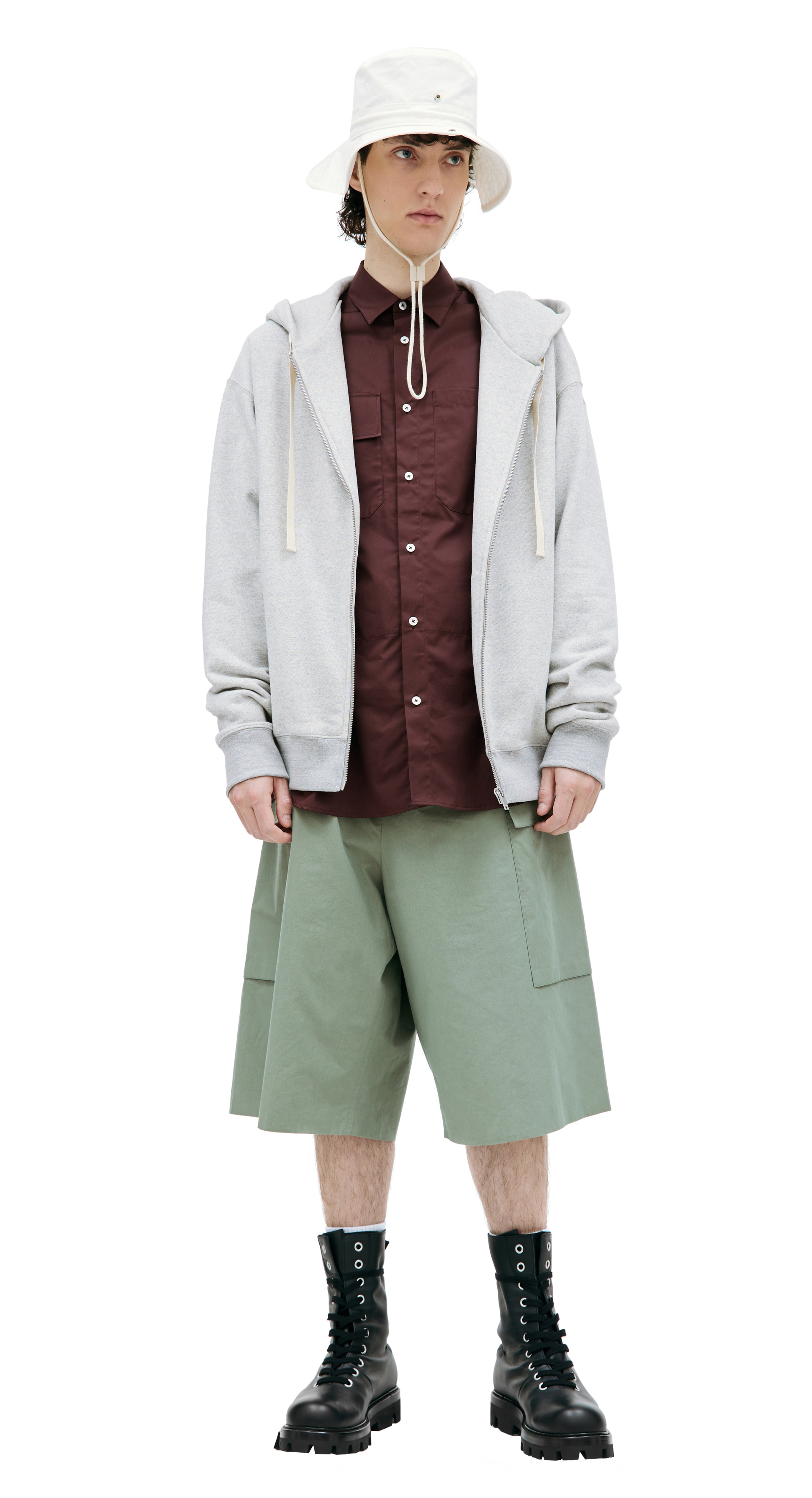 Jil Sander Худи на молнии с лентами