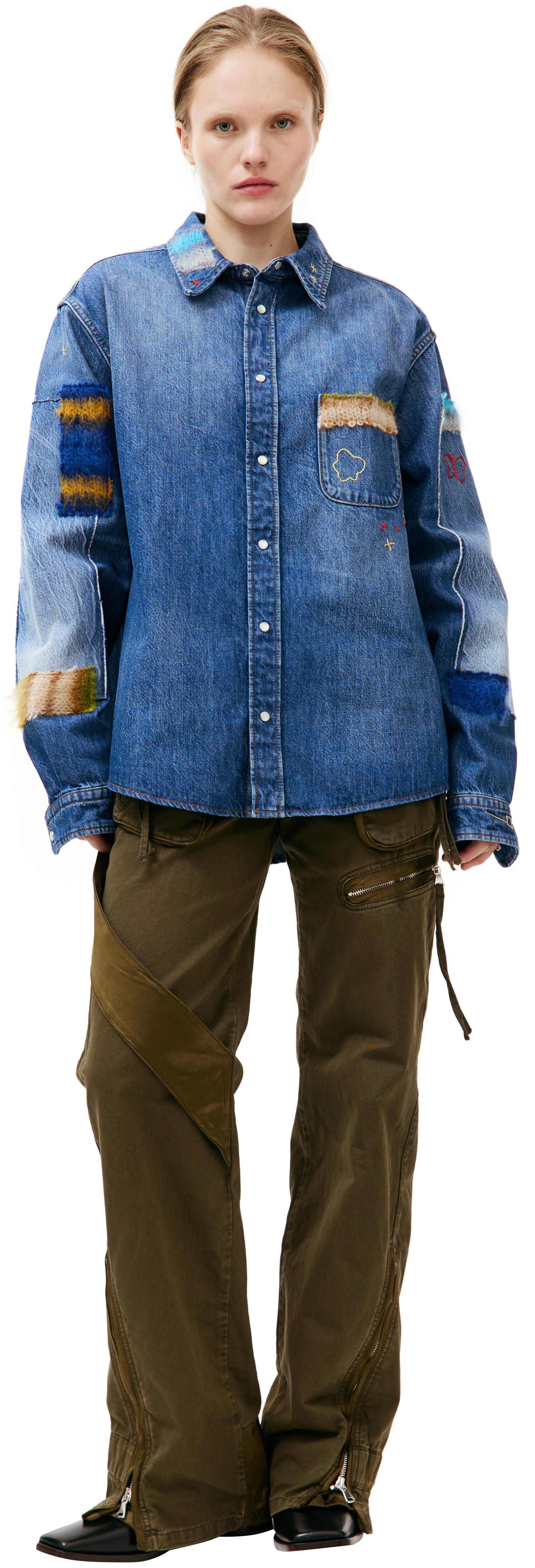 Marni Джинсовая рубашка пэчворк