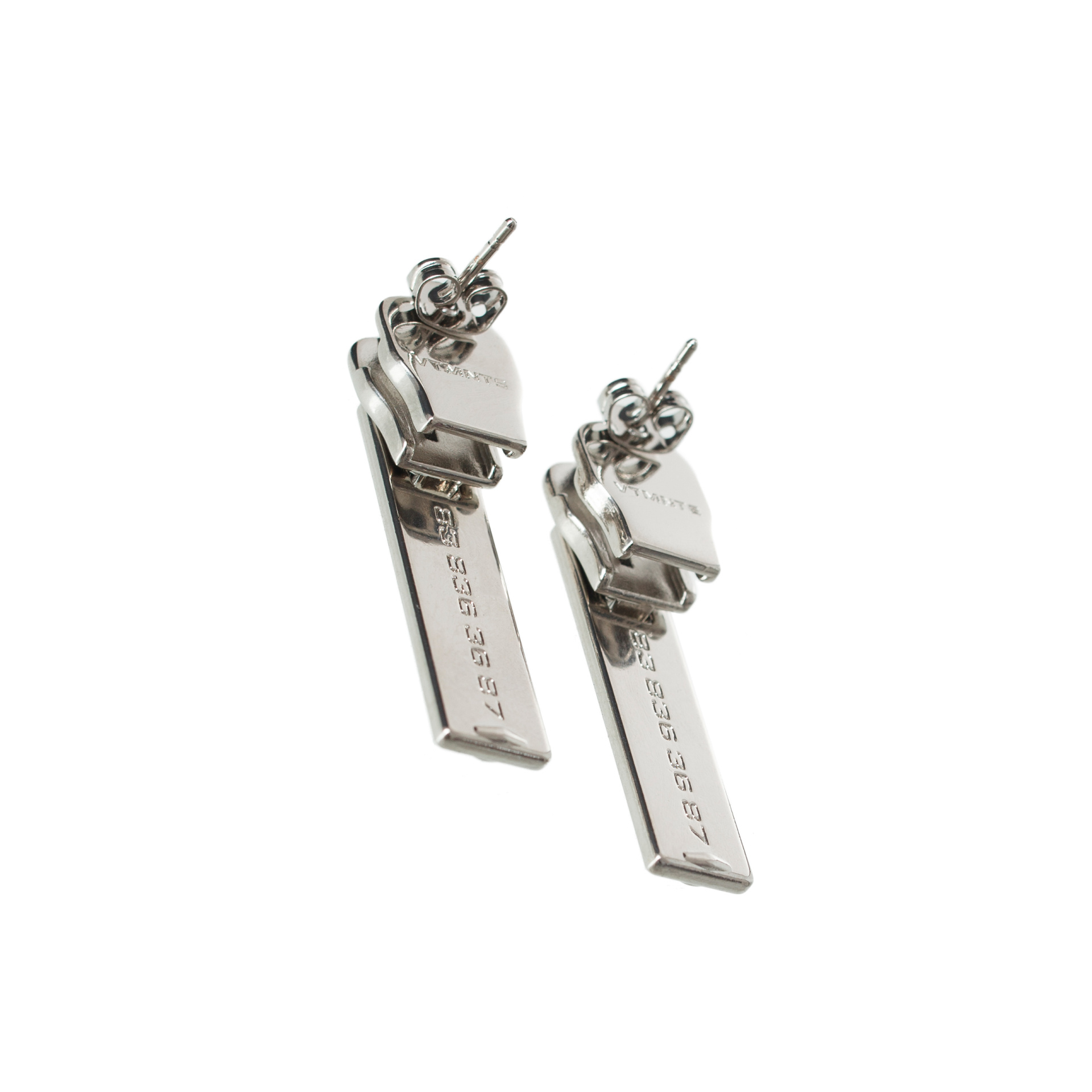 VTMNTS Серьги \'на молнии\' со штрихкодом