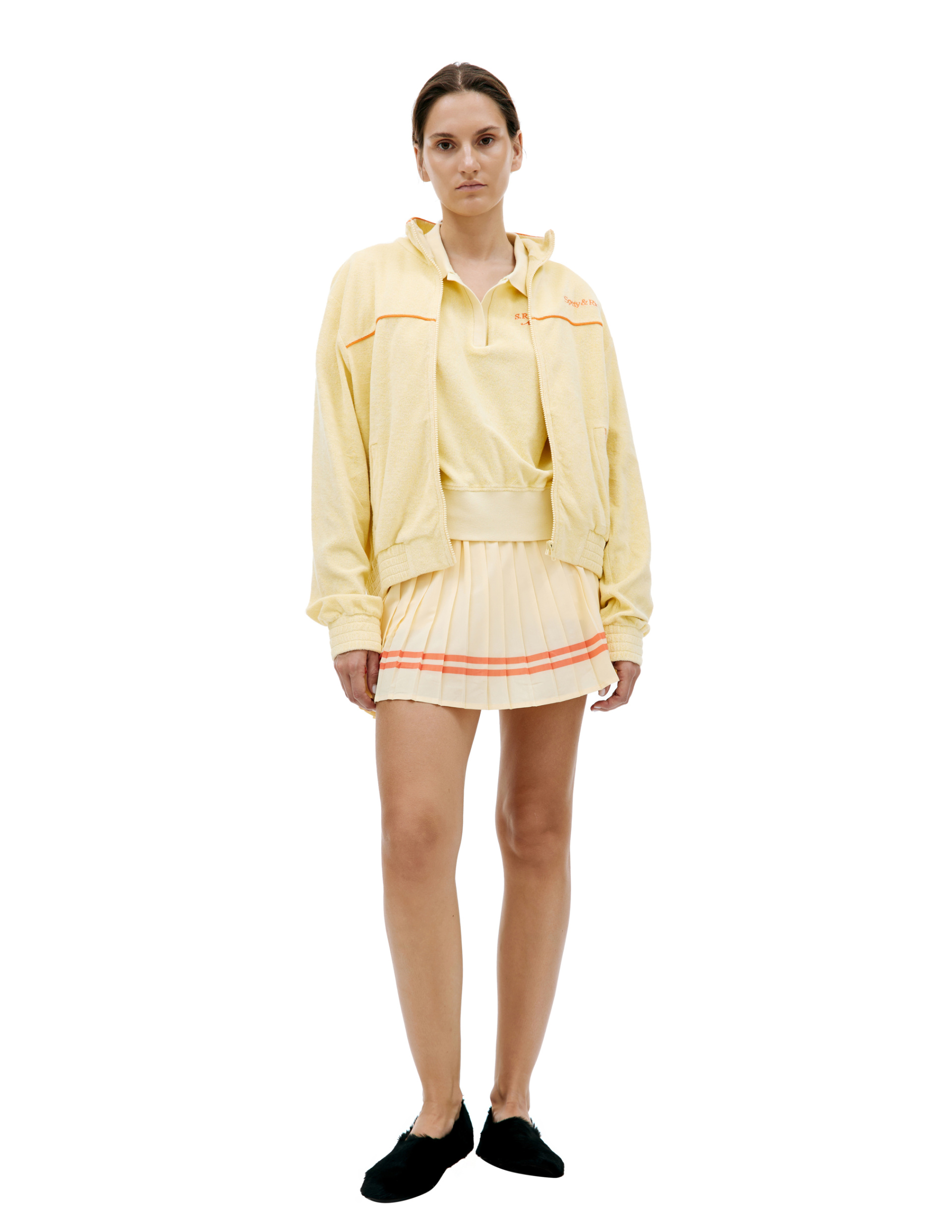 SPORTY & RICH Желтая толстовка на молнии