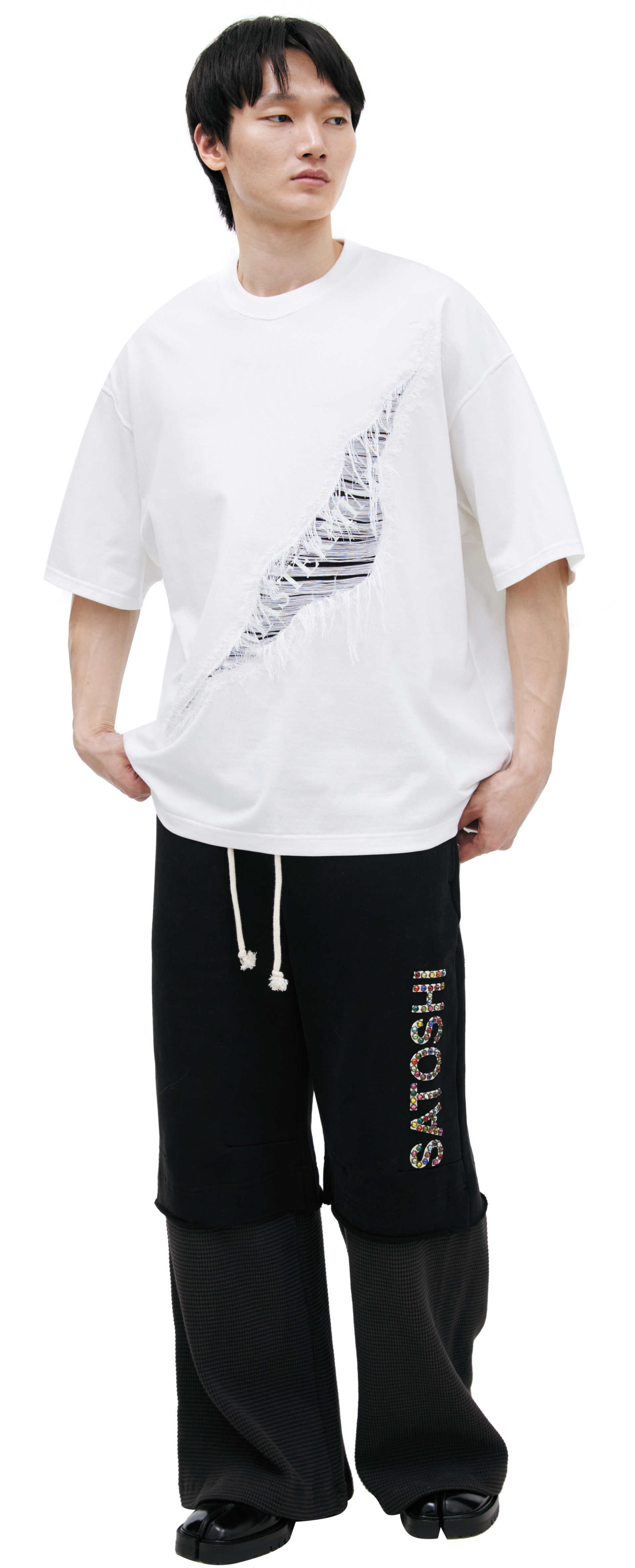 Mastermind WORLD Белая футболка с нитками