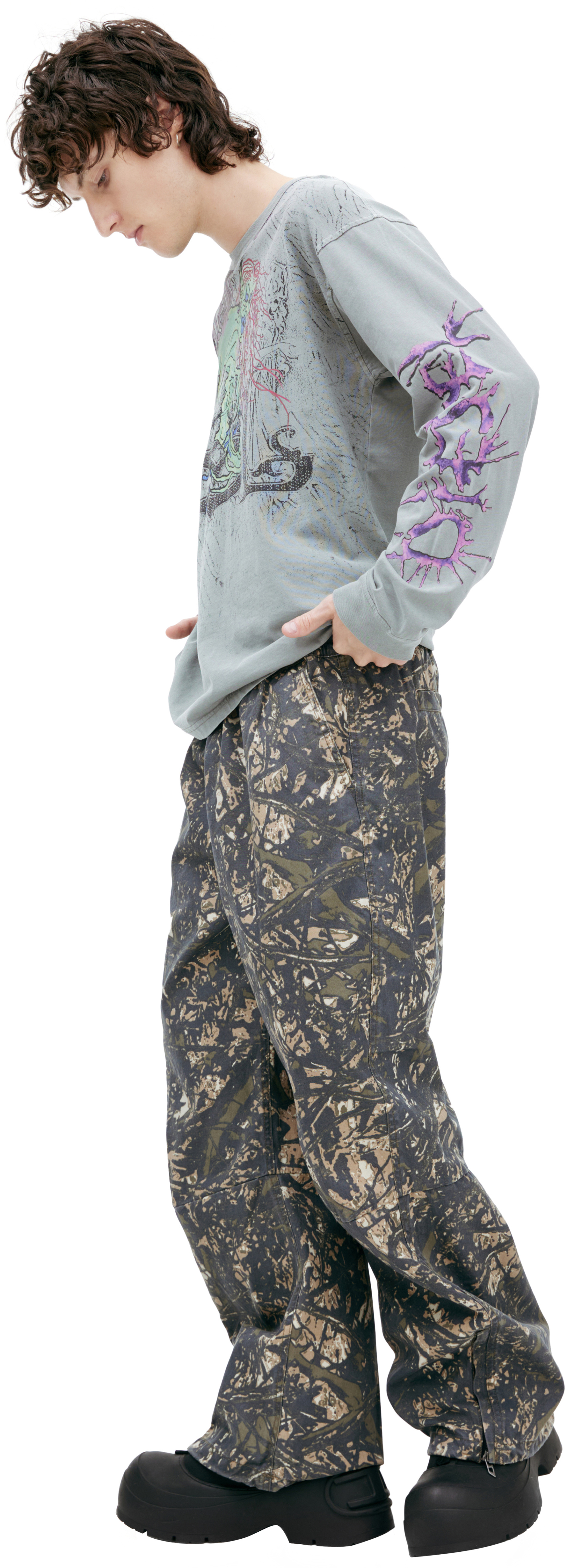 Diesel Широкие брюки с монопринтом