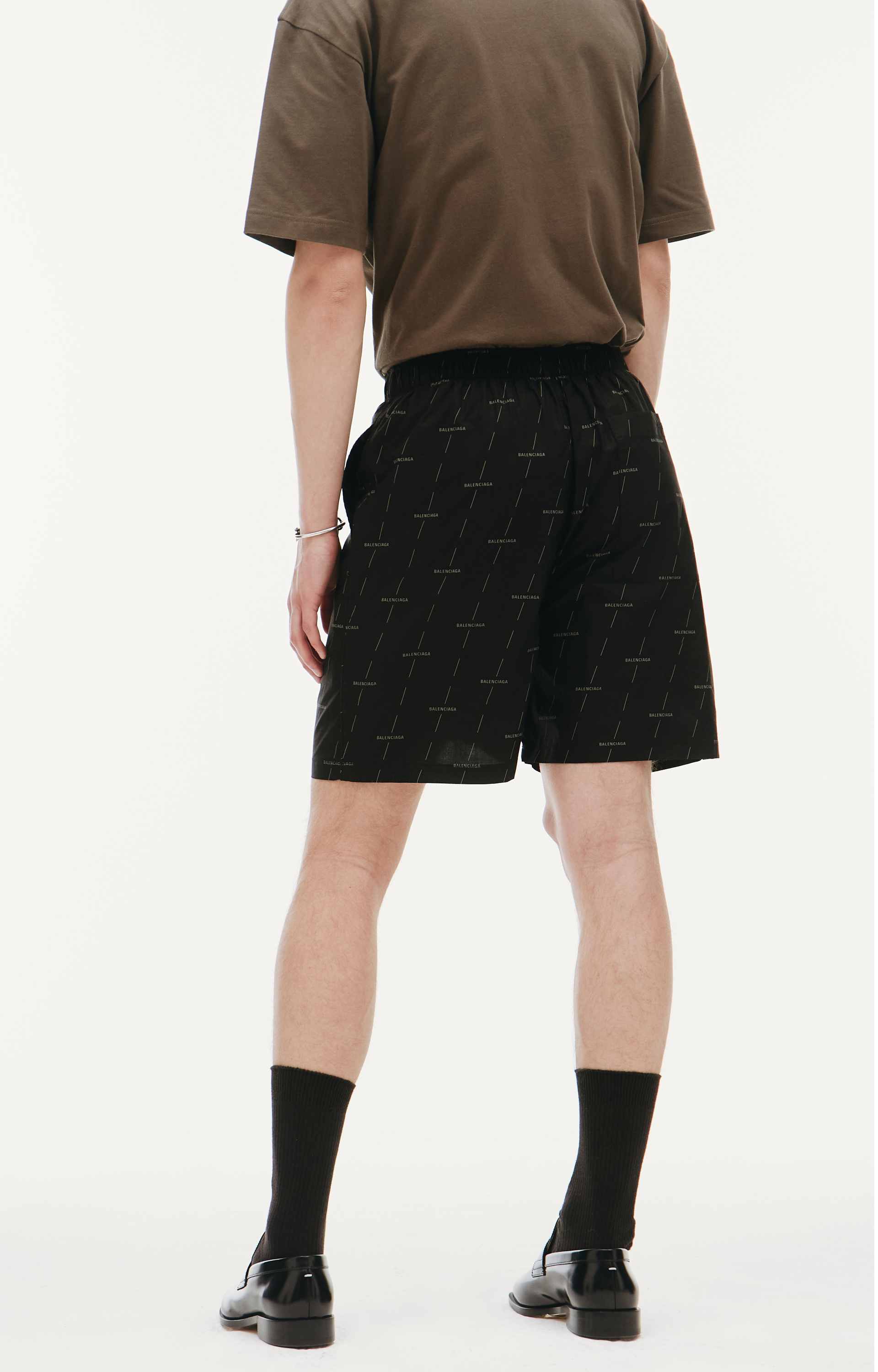 Balenciaga Черные шорты с монопринтом Balenciaga