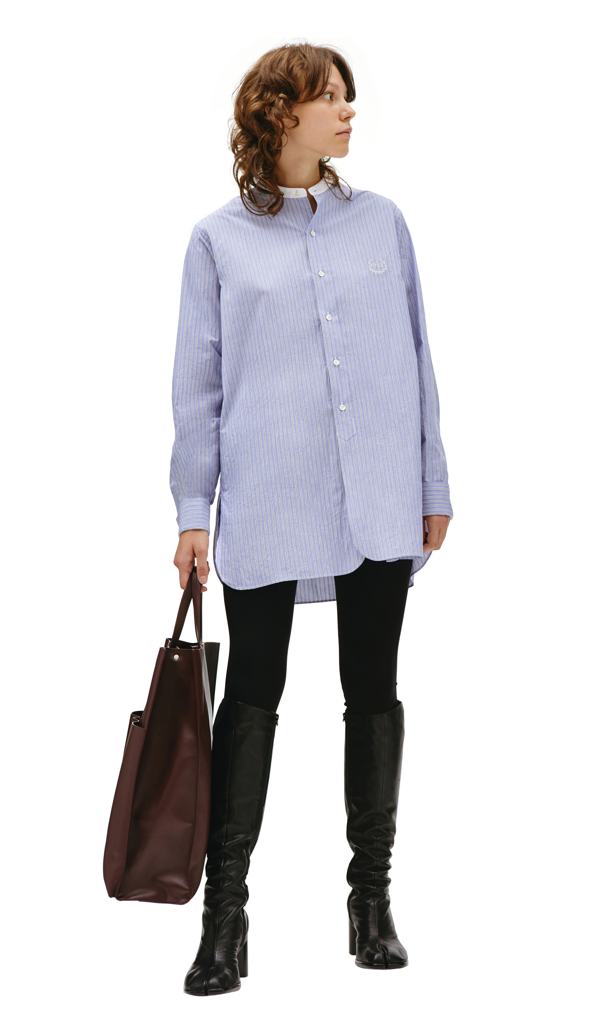 Jil Sander Бордовая сумка из кожи с накладными карманами