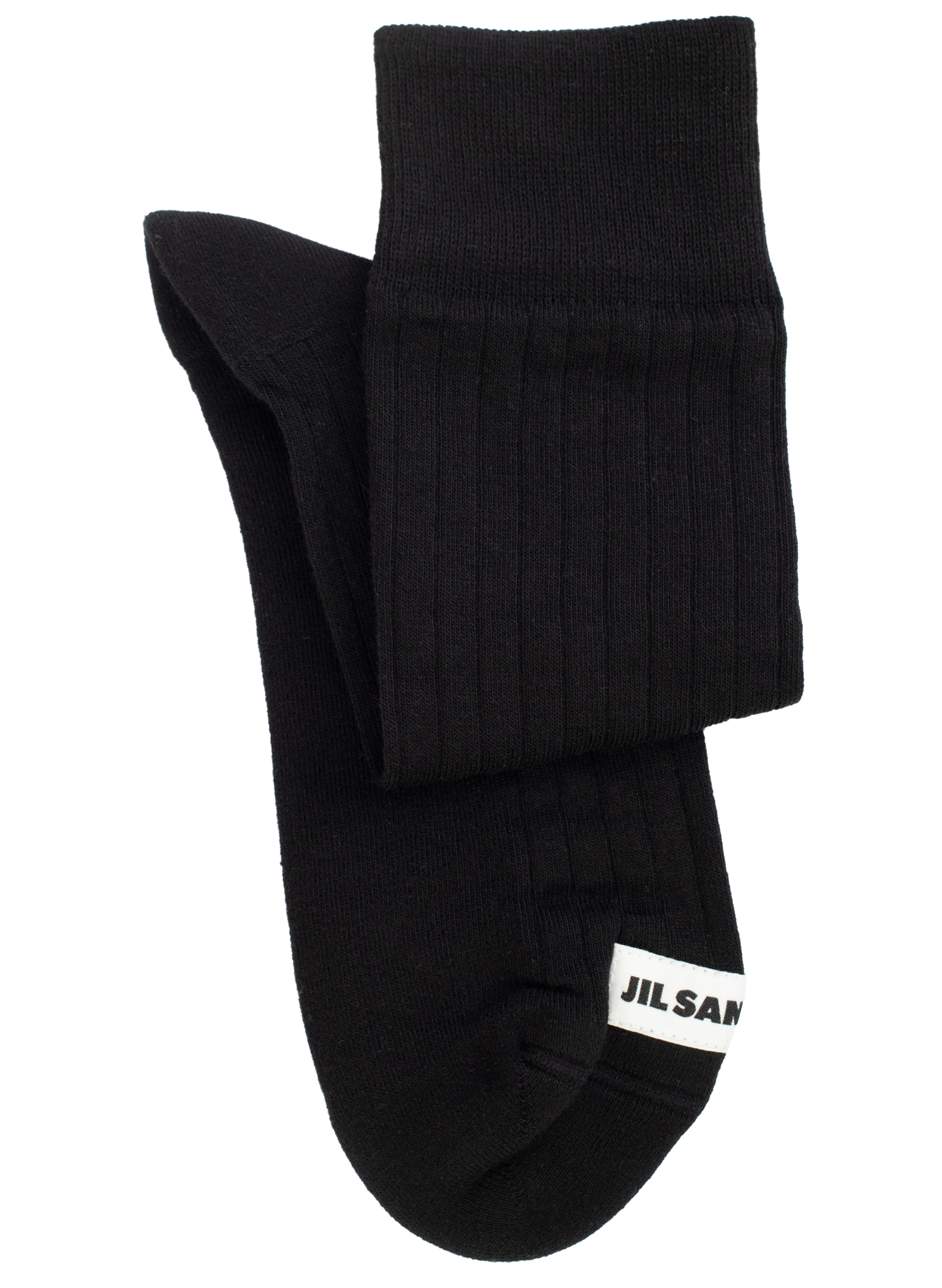 Jil Sander Черные носки в рубчик