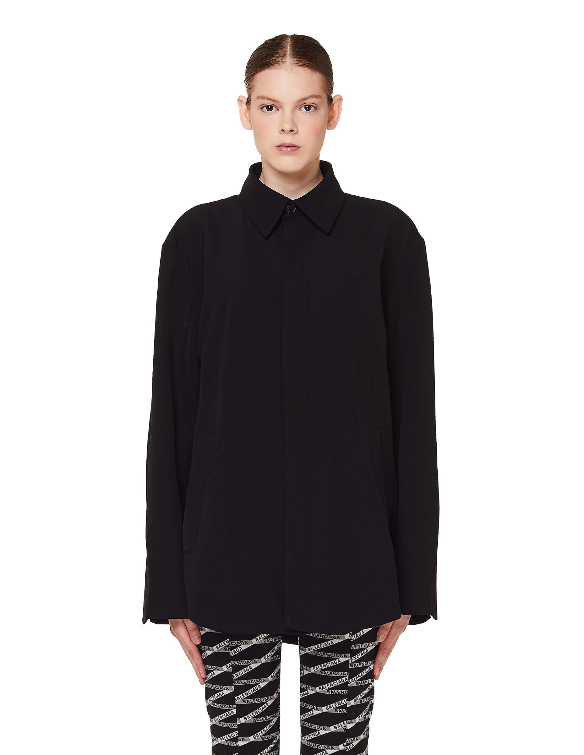 Balenciaga Легкая куртка-рубашка с логотипом на спине