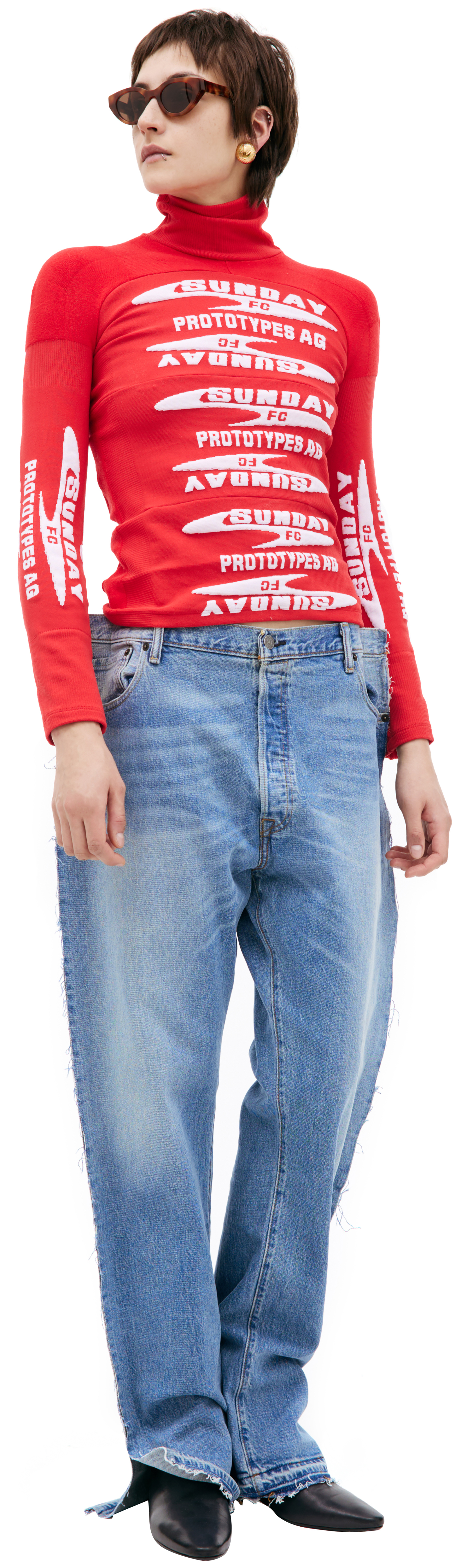 PROTOTYPES Джинсы в стиле пэчворк