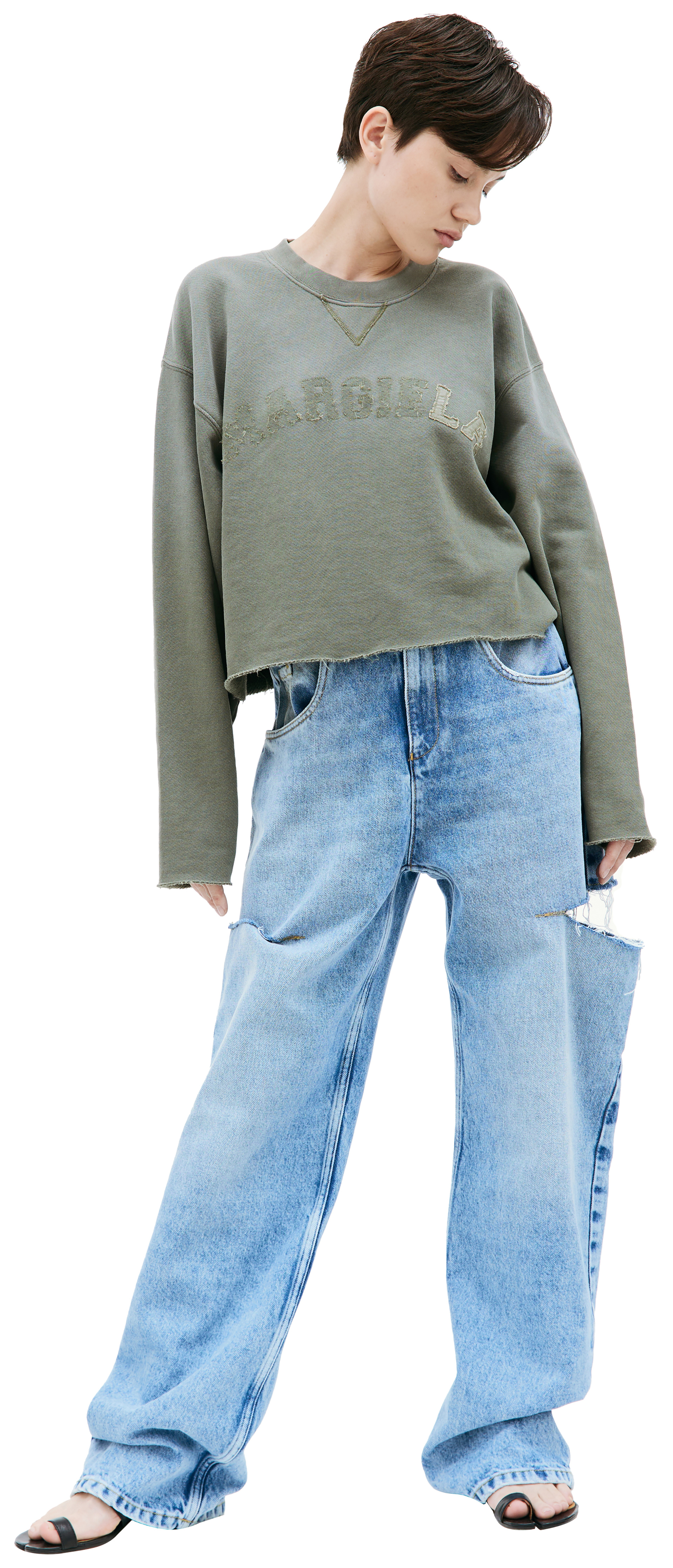 Maison Margiela Укороченный свитшот с логотипом