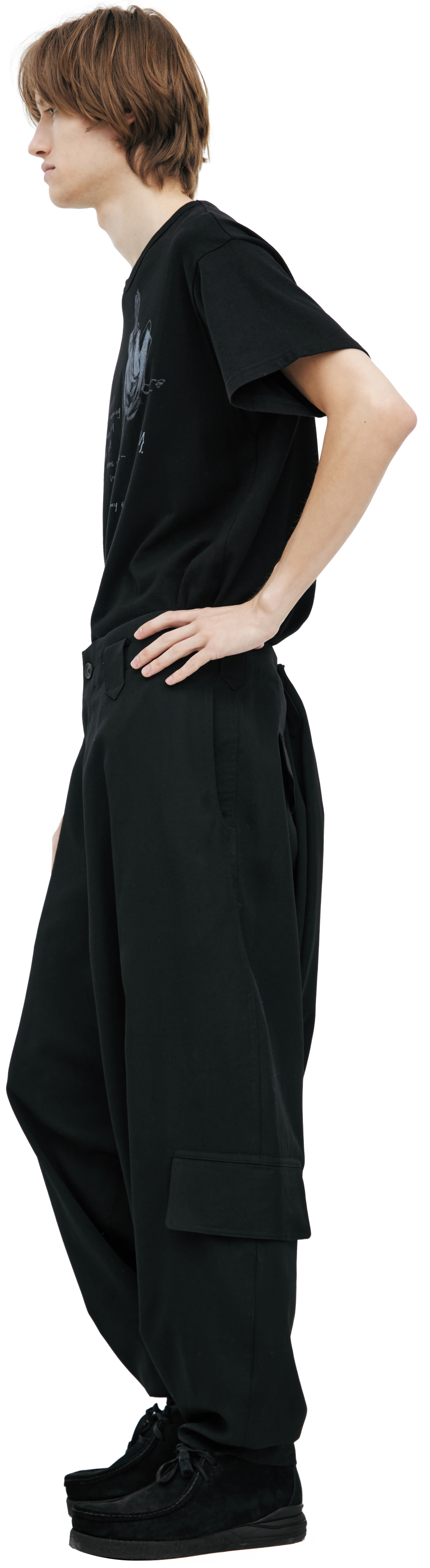 Yohji Yamamoto Черные брюки из шерсти
