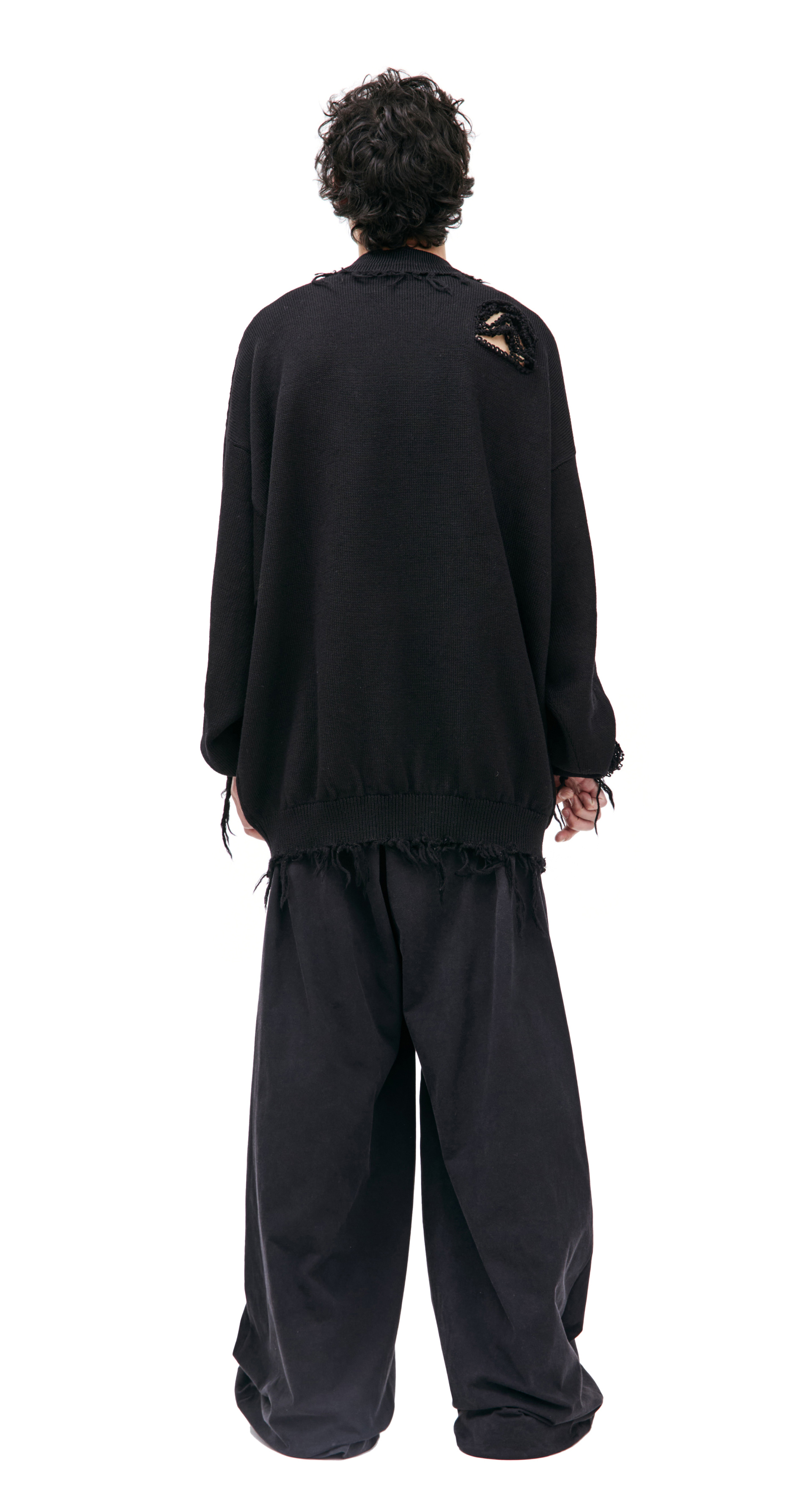 VETEMENTS Рваный оверсайз свитер из шерсти