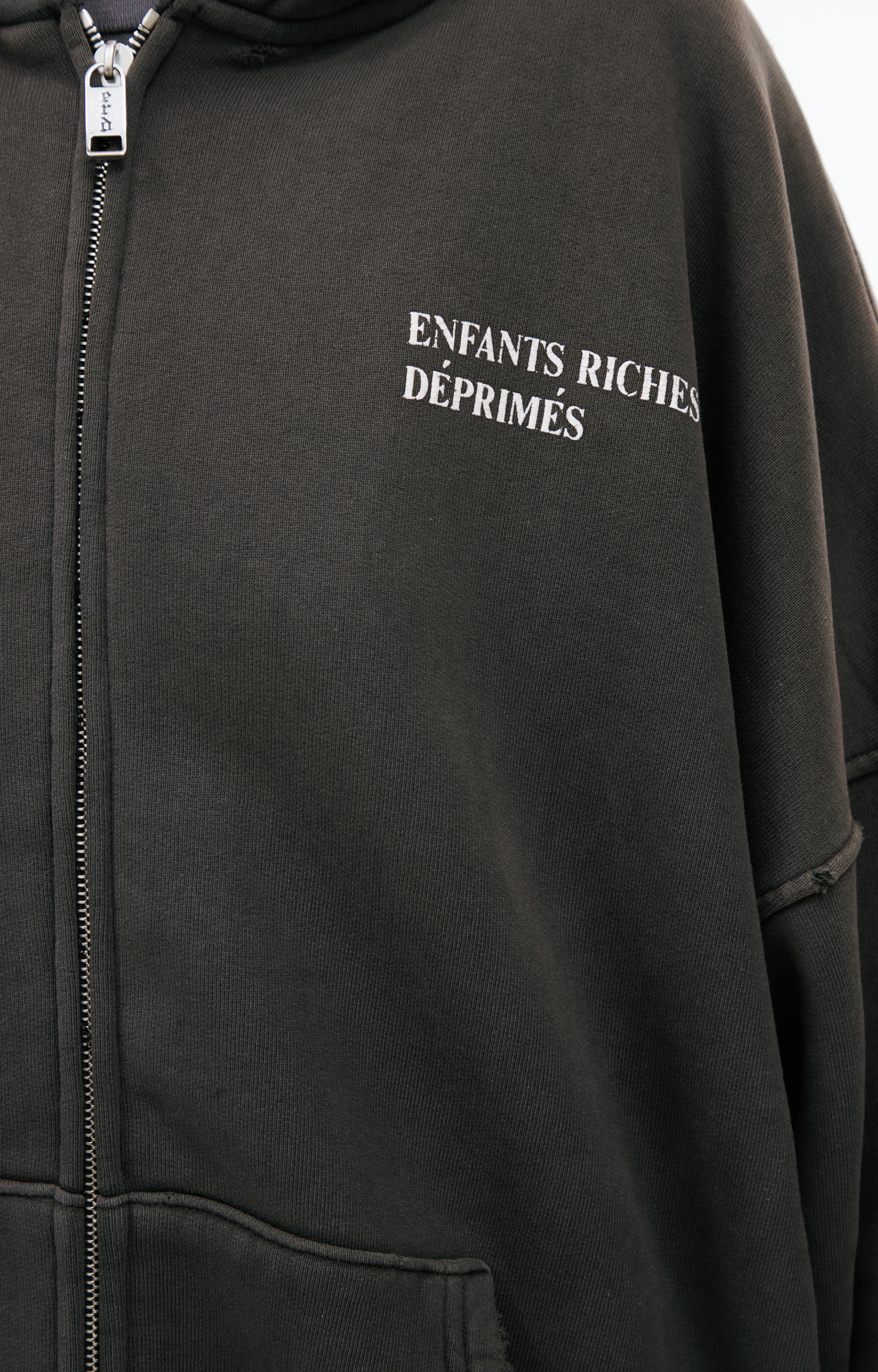 Enfants Riches Déprimés Темно-серое худи с потертостями