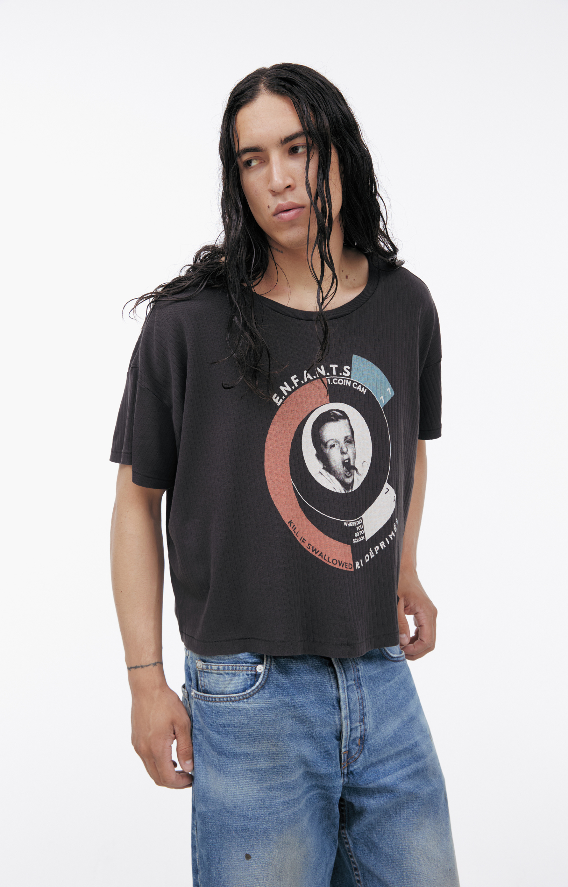 Enfants Riches Déprimés Темно-серая футболка с принтом