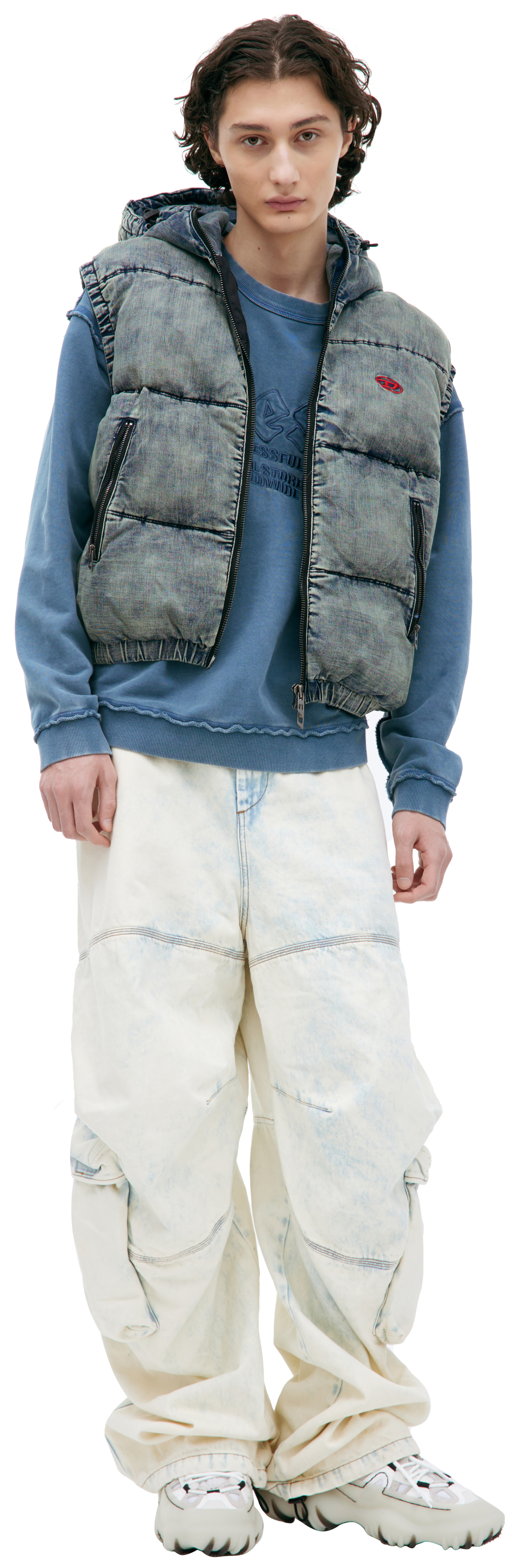 Diesel Пуховый жилет с монопринтом