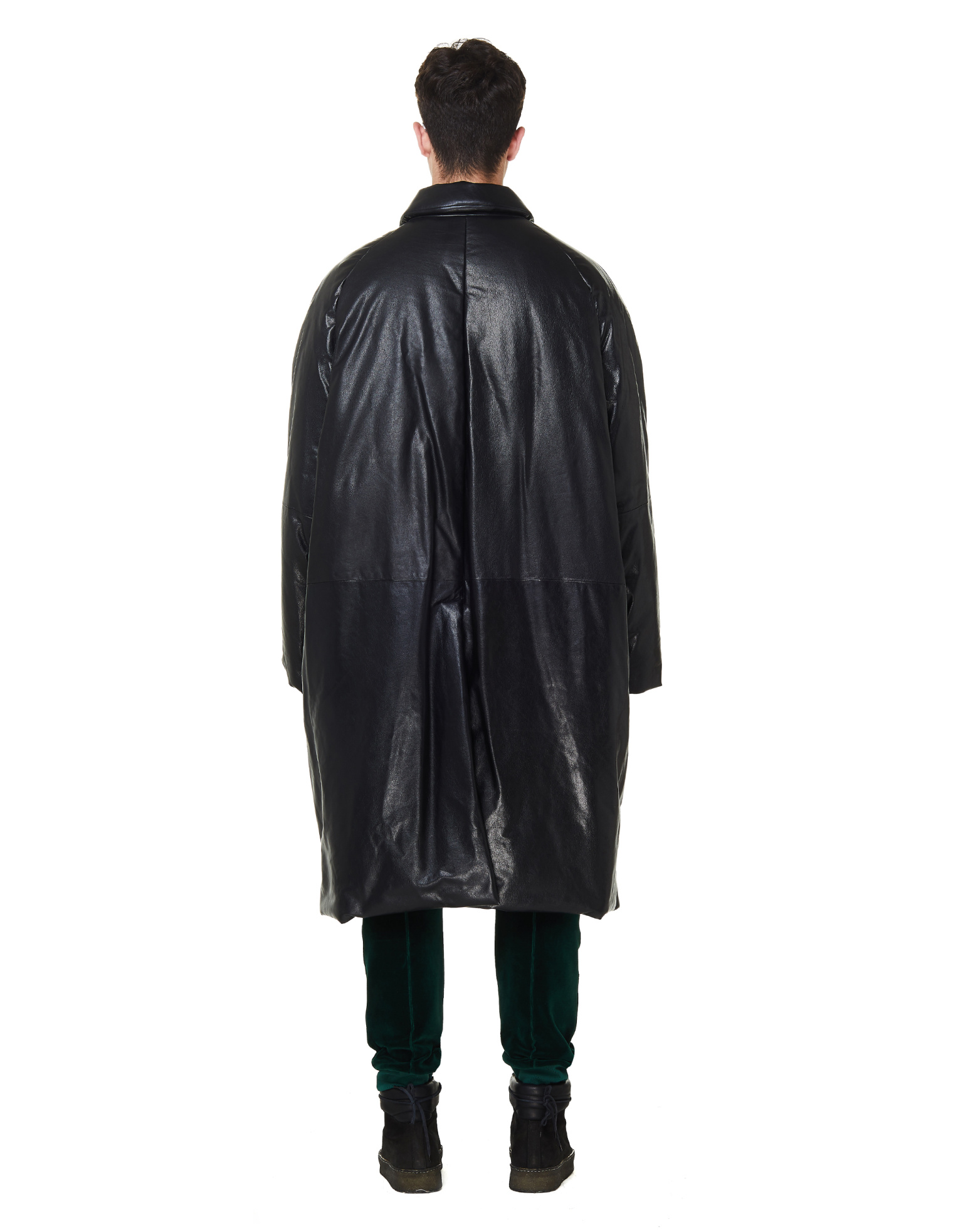 Balenciaga Кожаный утепленный плащ