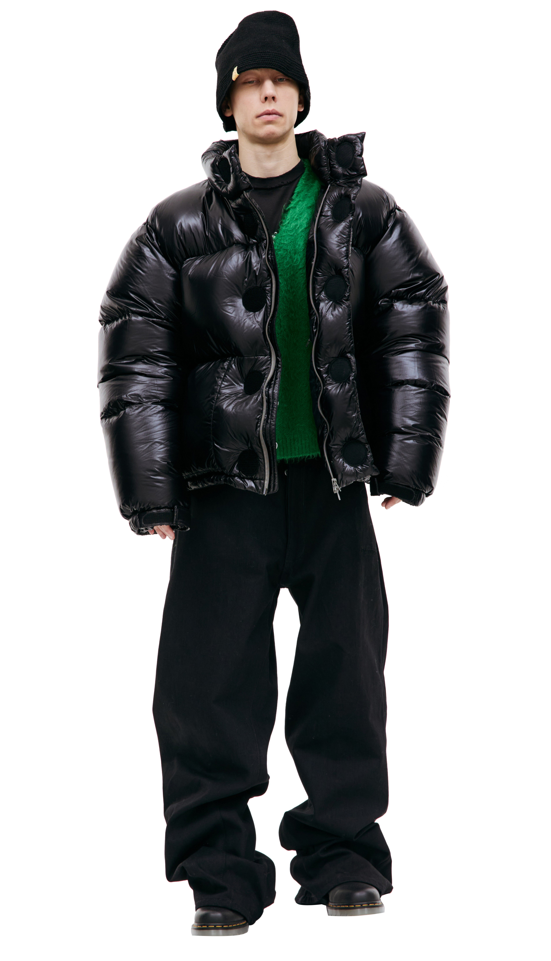 Readymade Черный пуховик с высоким воротником