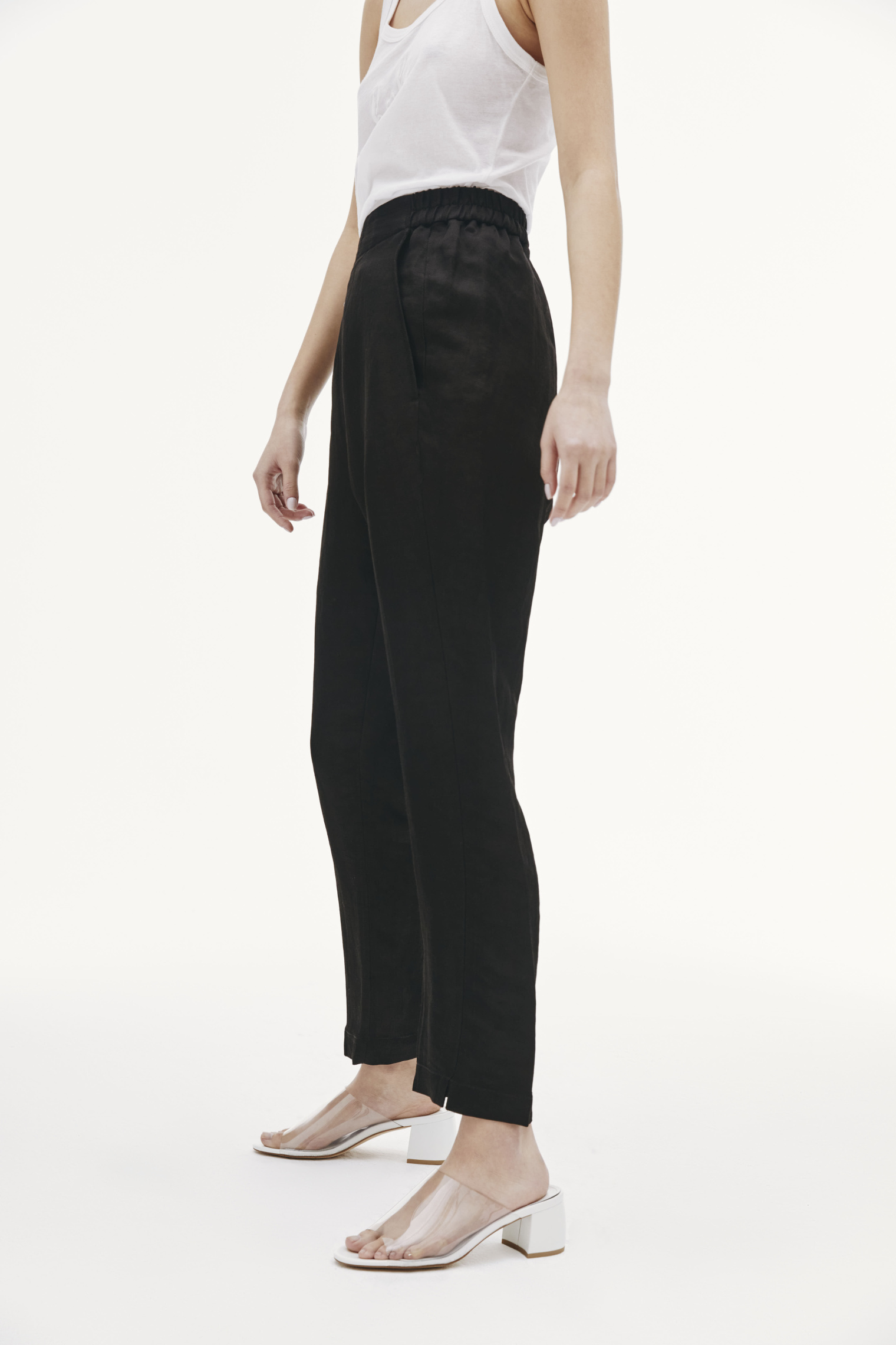 Ann Demeulemeester Черные льняные брюки