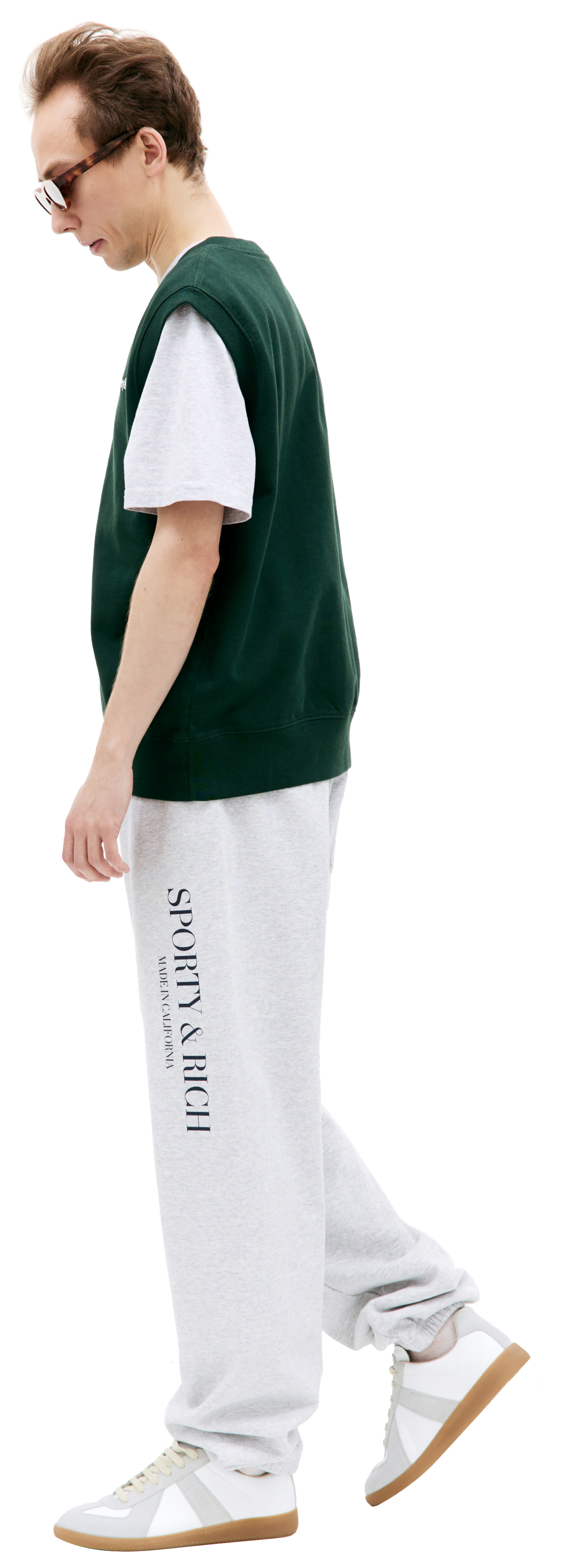 SPORTY & RICH Жилет с V-вырезом и вышивкой логотипа