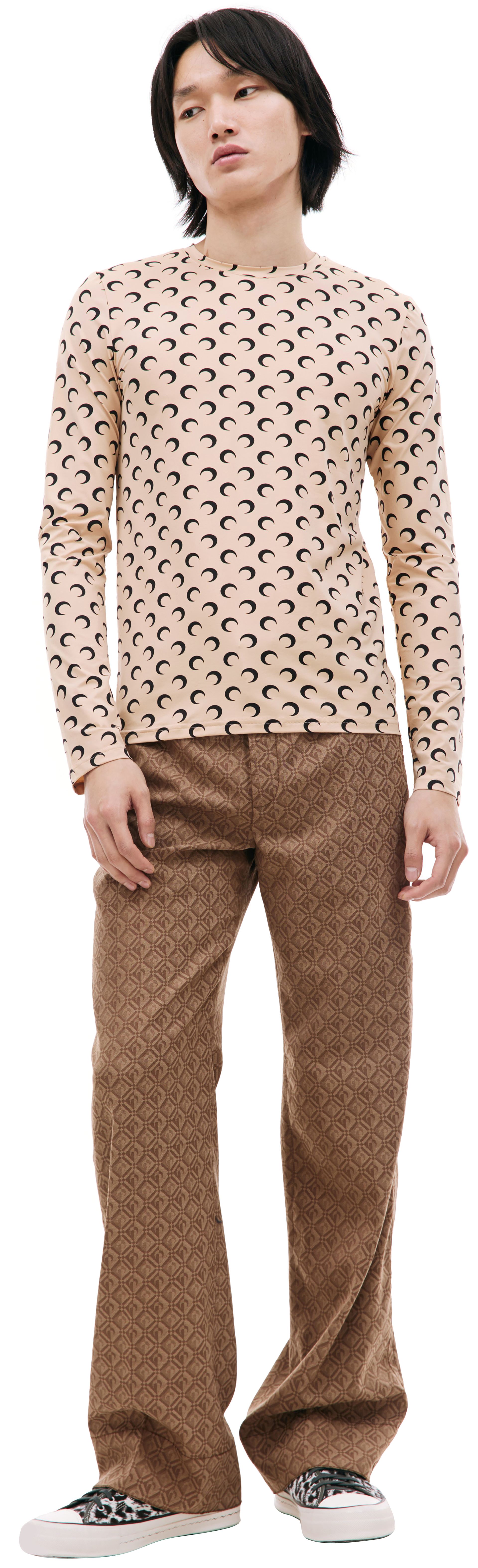 MARINE SERRE Лонгслив с монопринтом Moon