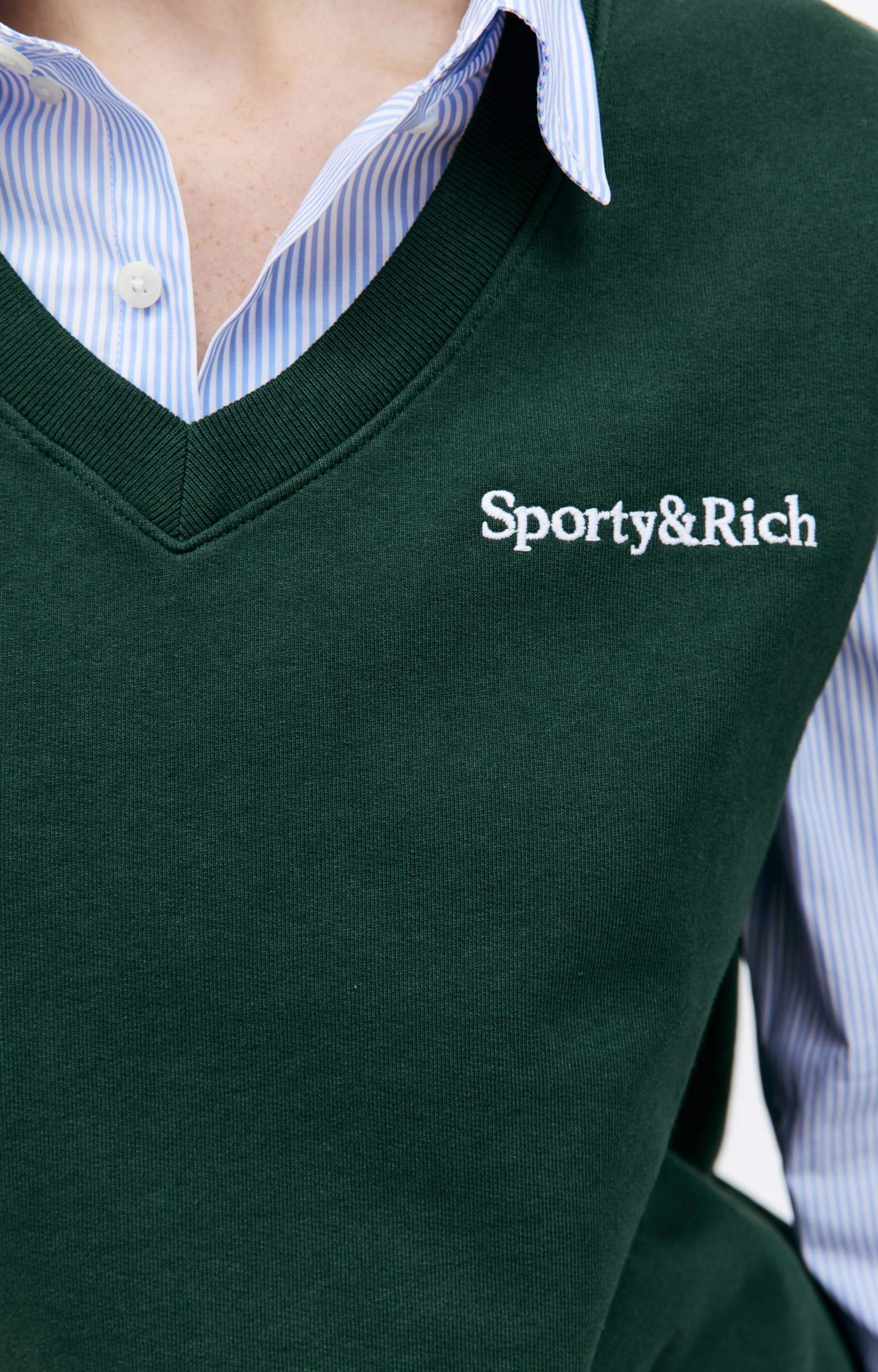 SPORTY & RICH Жилет с V-вырезом и вышивкой логотипа