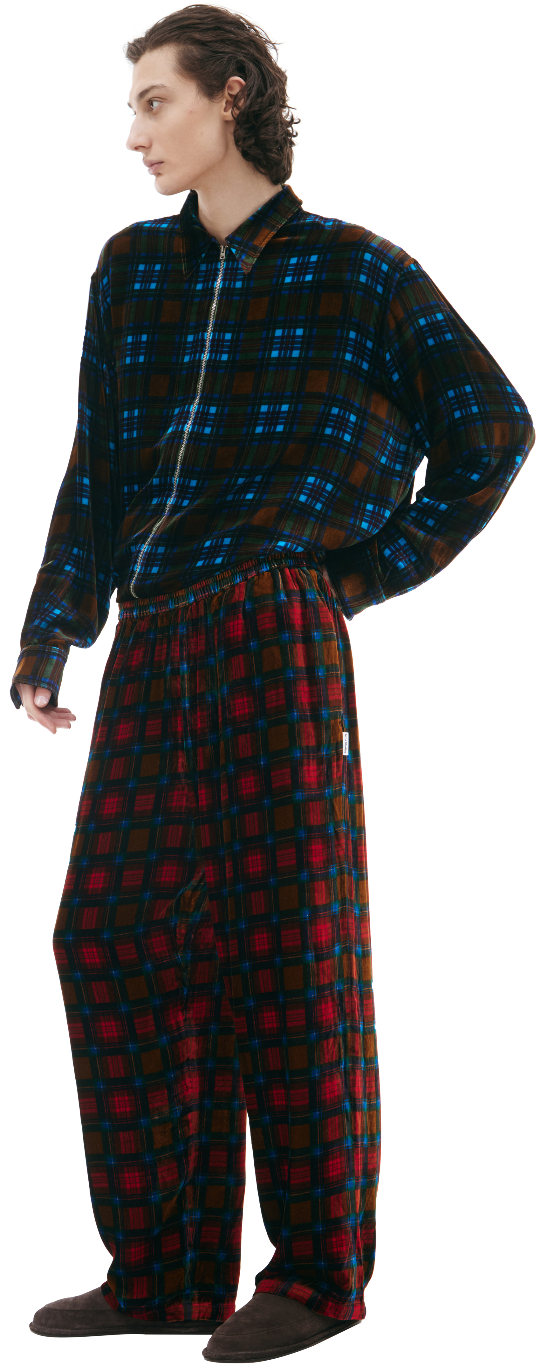 Acne Studios Красные брюки в клетку