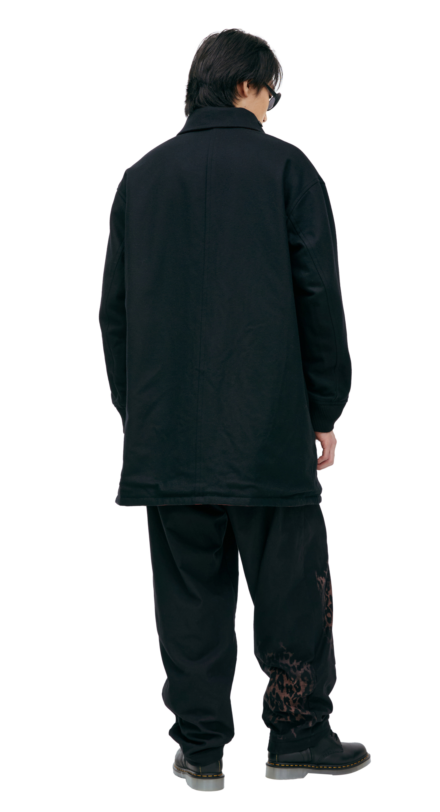 Yohji Yamamoto Двустороннее пальто с принтом